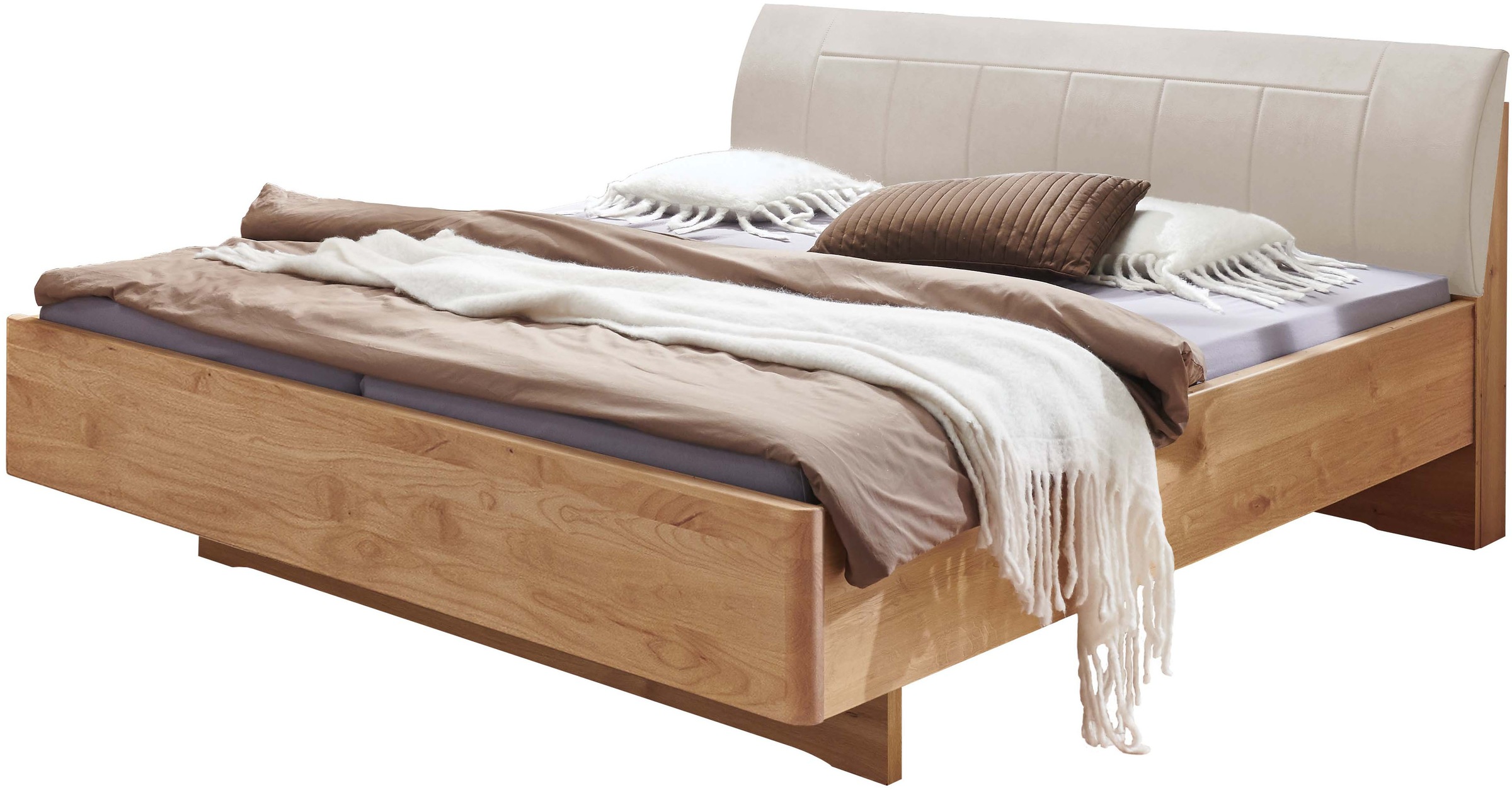 WIEMANN Holzbett »Cardiff, Bettgestell, Bettrahmen, teilmassiv, mit Polster günstig online kaufen