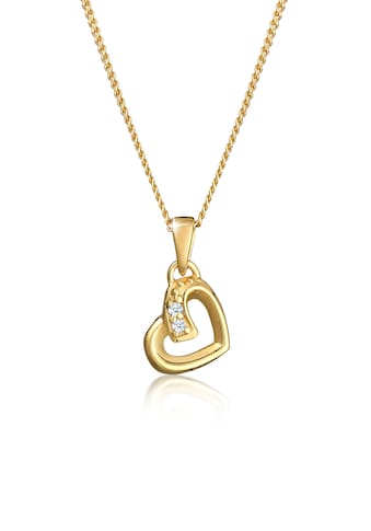 Elli DIAMONDS Collierkettchen »Herz Liebe Diamant (0.01 ct.) Cute 585 Gelbgold« kaufen