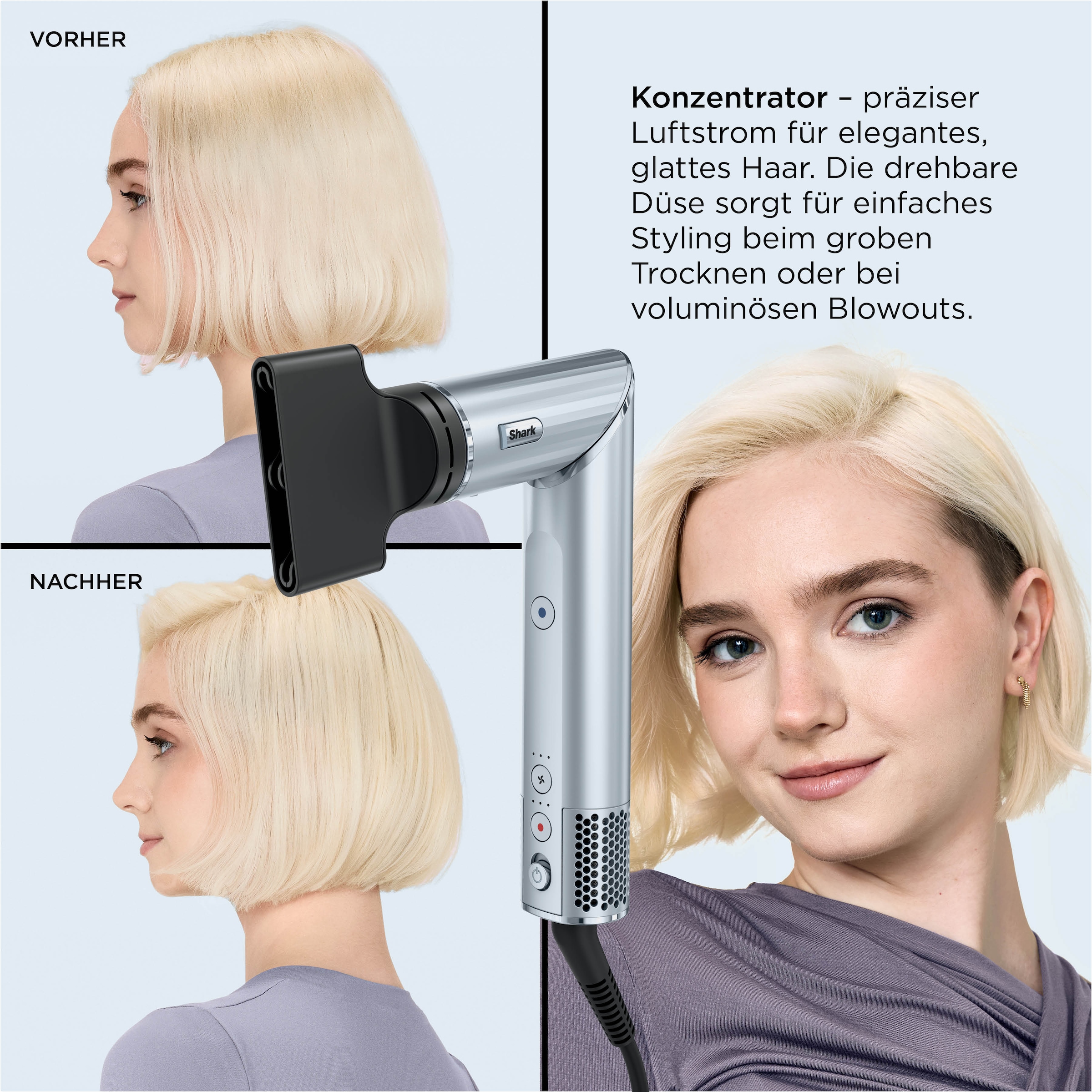 Shark Multihaarstyler »Shark FlexStyle Haarstyler und -trockner Glacial
Blue [HD476WHEU]« 6 Aufsätze Perfekt für jeden Haartyp