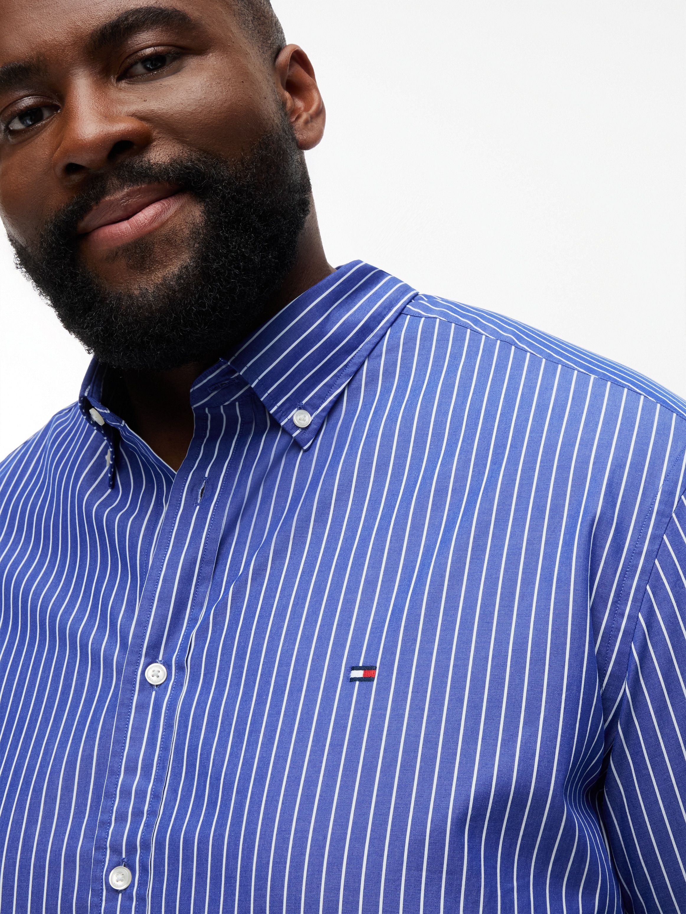 Tommy Hilfiger Big & Tall Kurzarmhemd »FLEX POPLIN« Große Größen, regular fit, fein gestreift