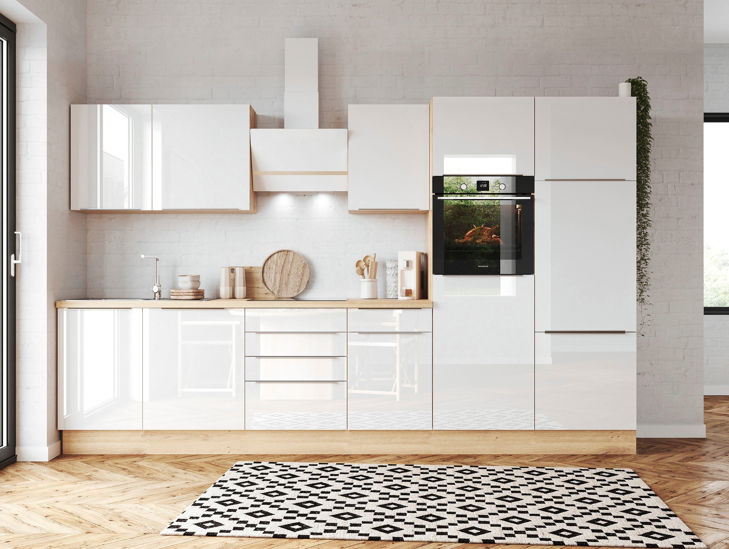 RESPEKTA Küchenzeile »Safado aus der Serie Marleen« Breite 340 cm, mit Soft günstig online kaufen