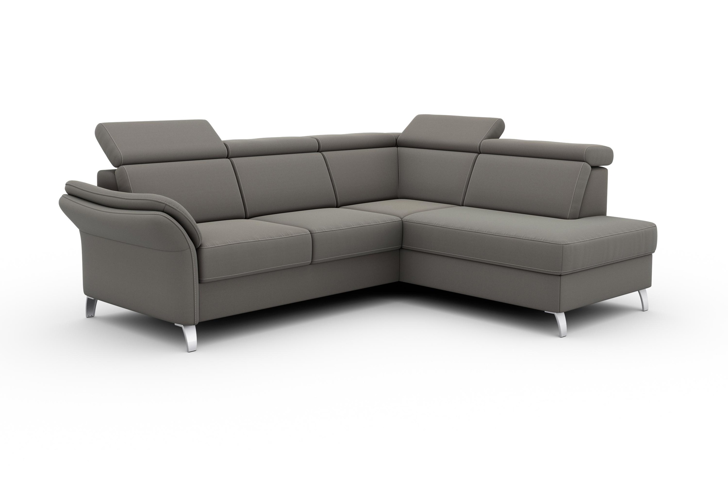 sit&more Ecksofa »Vincenzo L-Form«, inklusive Kopfteilverstellung, wahlweise mit Bettfunktion, Bettkasten