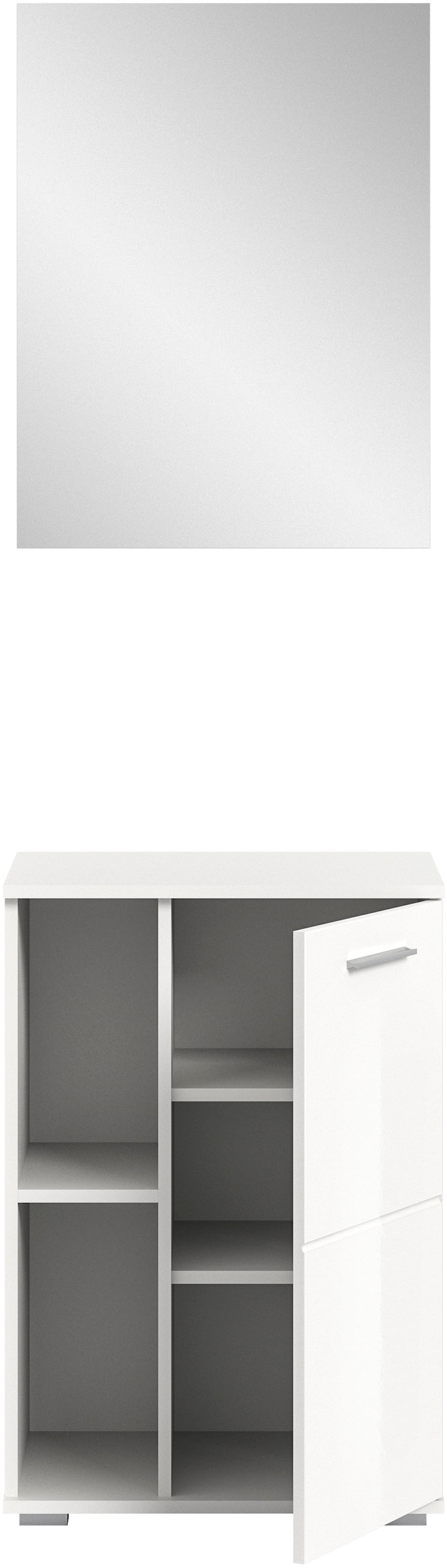 INOSIGN Garderoben-Set »Valge, Breite 55cm, 2-tlg. Set, best. aus: Schuhschrank und Spiegel«, (2 St.), Garderobenkombination, Dielen Set, Flur Set, Kombination