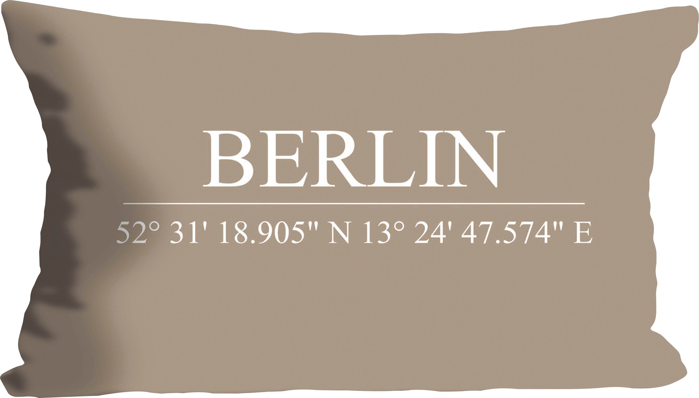 queence Dekokissen »Berlin«, Kissenhülle,Grau,Berlin,Schriftzug,Koordinaten günstig online kaufen