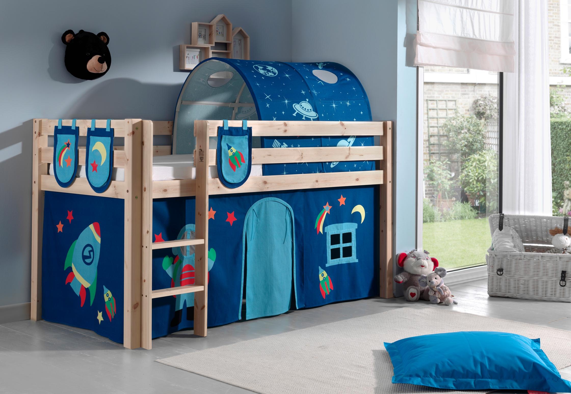 Vipack Hochbett "Pino, Spielbett massiv Kiefer, stabil gebaut, 3 Korpusfarb günstig online kaufen