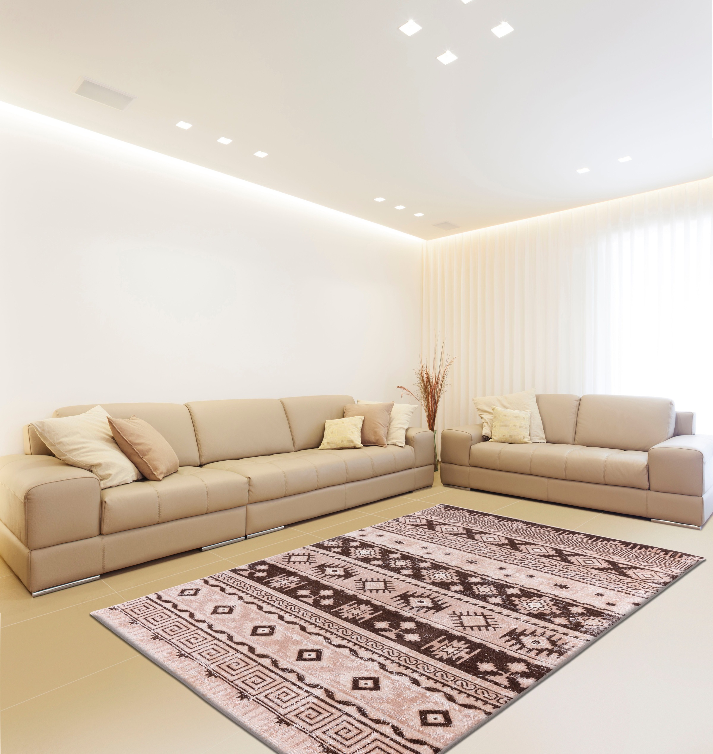 calo-deluxe Teppich »Ruzica-303«, rechteckig, 6 mm Höhe, Flachgewebe, Vintage Design, Wohnzimmer
