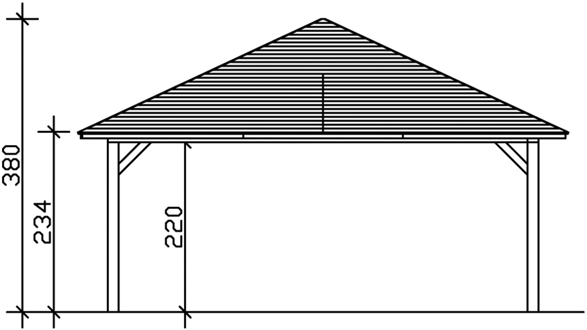 Skanholz Doppelcarport »Taunus«, Holz, 530 cm, Anthrazit