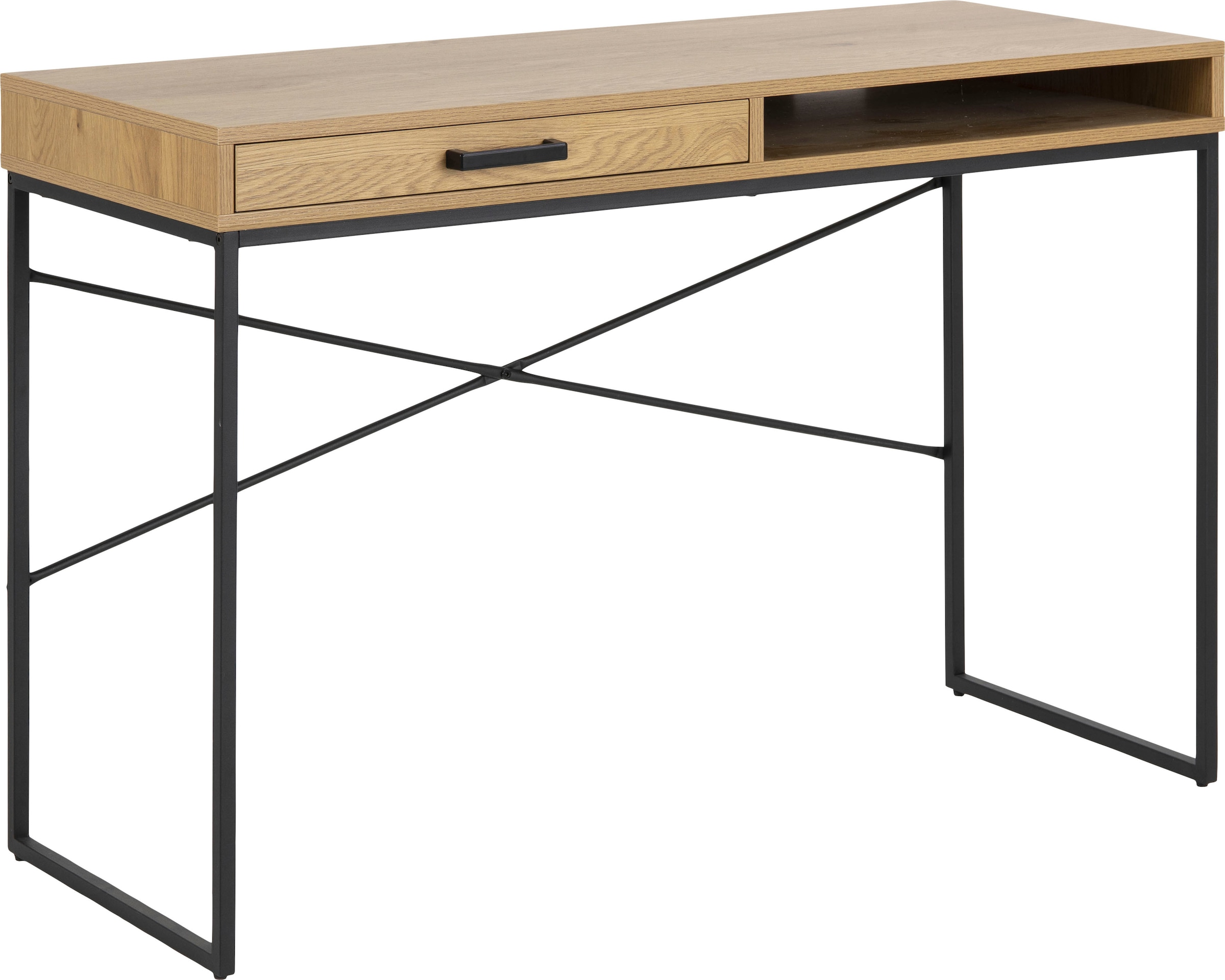 ACTONA GROUP Schreibtisch, Metallgestell, 1 Schublade und 1 offenem Fach, Breite 140 cm