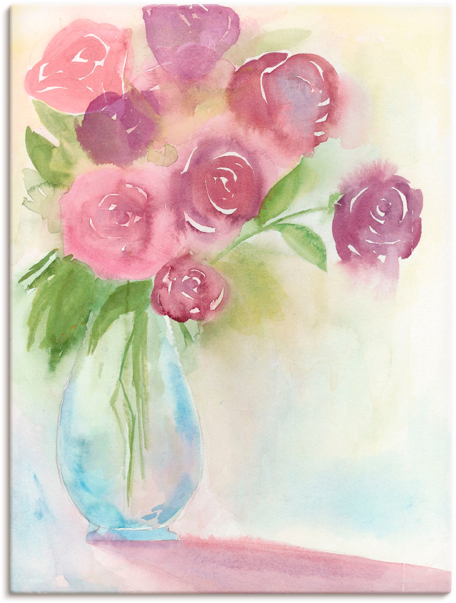 Artland Leinwandbild »Leuchtener Strauß II« Blumen 1 Stk. tlg. auf Keilrahm günstig online kaufen