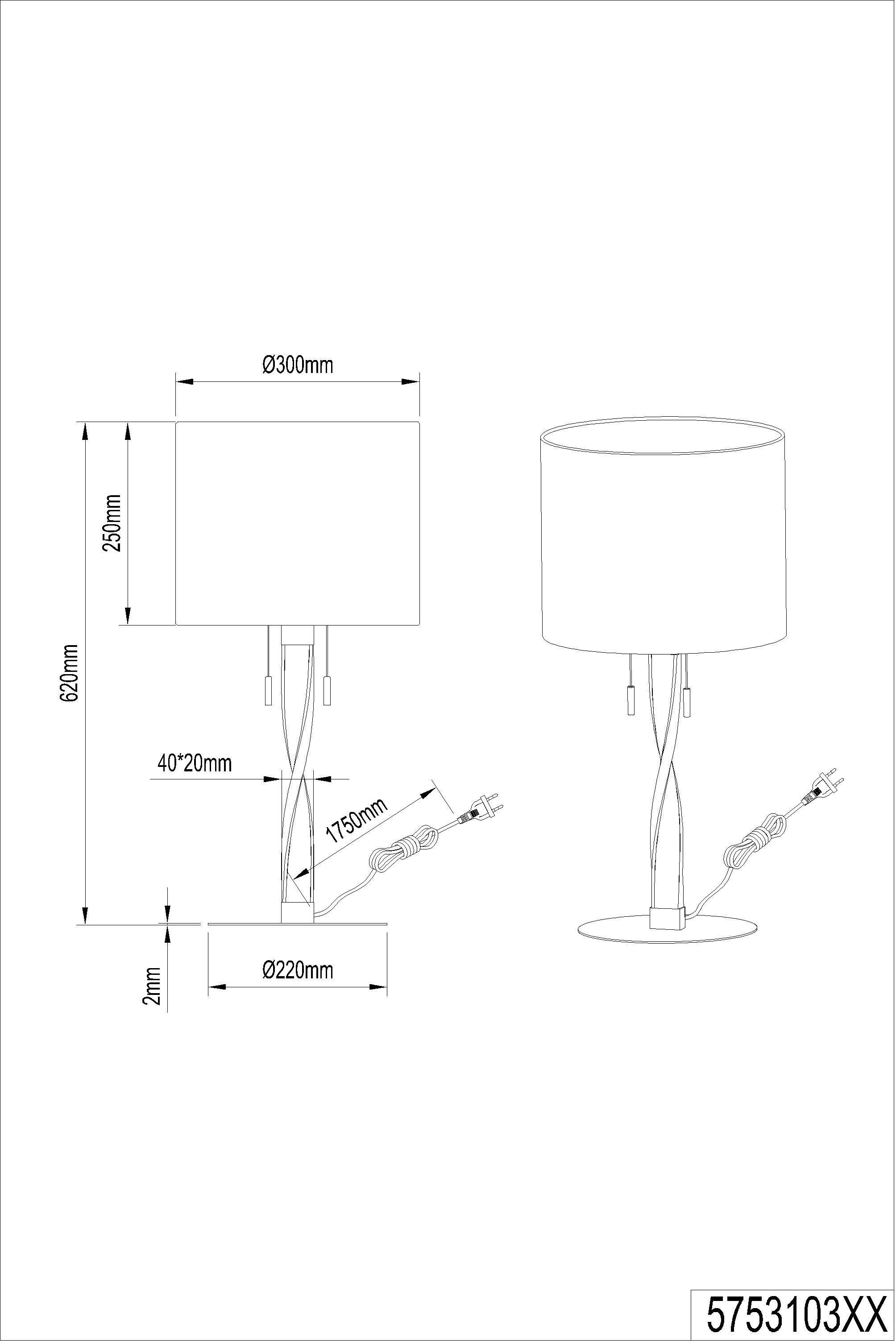 TRIO Leuchten LED Tischleuchte »Nandor«, 2 flammig, Leuchtmittel LED-Board-E27 | LED fest integriert, mit integrierten LEDs im Leuchtenfuss, exkl. Leuchtmittel (E27)