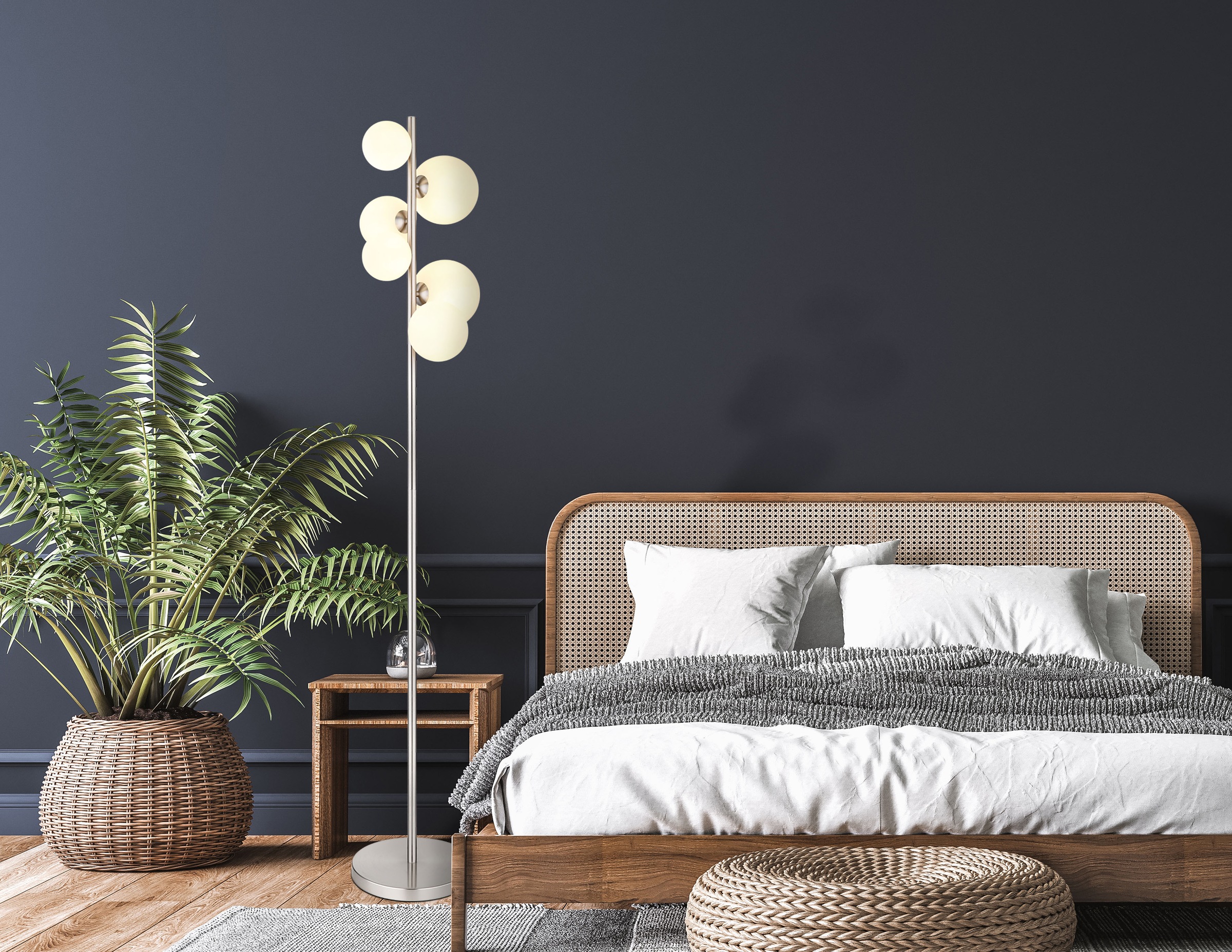 GLOBO LIGHTING Stehlampe »RIHA«, Leuchtmittel G9 | Leuchtmittel wechselbar, Stehleuchte/Wohnzimmer/Schlafzimmer/Flur