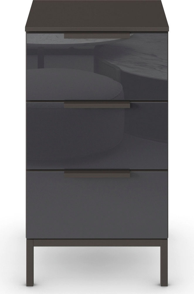 rauch Nachtkommode »Nachttisch Nachtschrank Nachtkonsole FLIPP mit Glasfront« Breite 40 cm,  mit 3 Schubladen und Soft-Close-Funktion sowie Glasfront