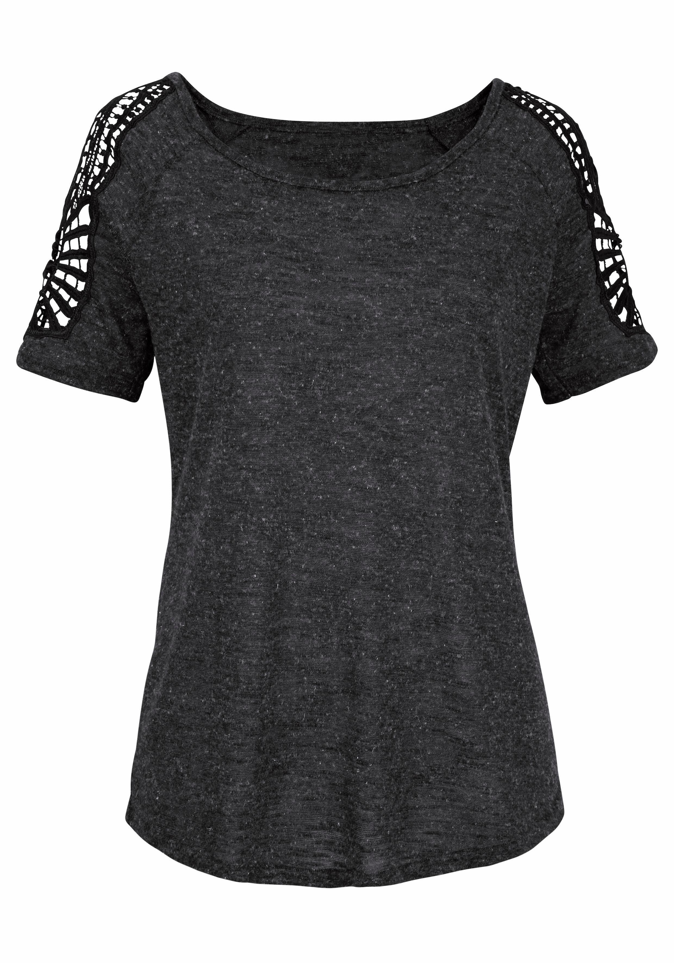 Vivance T-Shirt, mit modischer Häkelspitze
