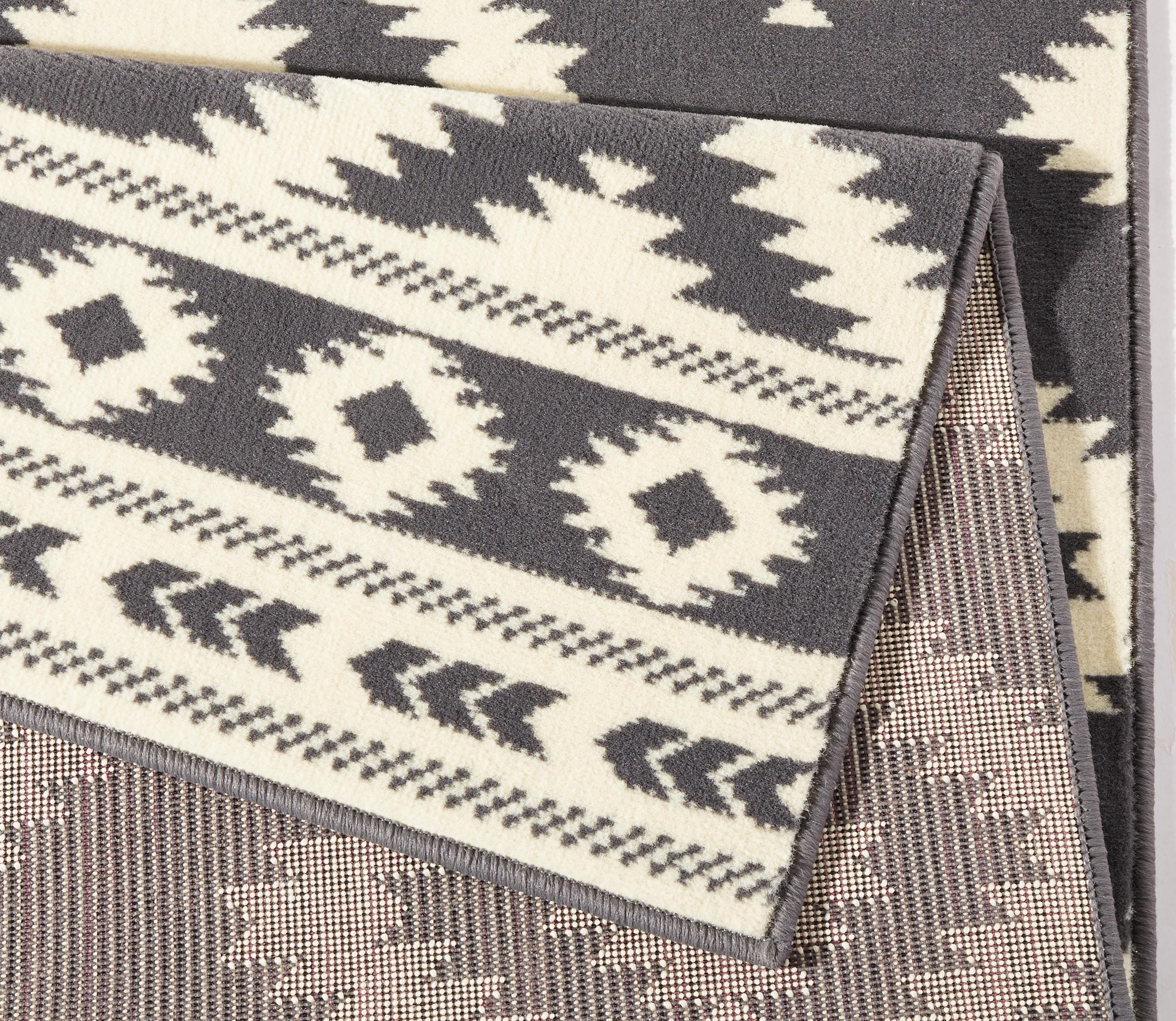 HANSE Home Teppich »Ethno«, rechteckig, 9 mm Höhe, Kurzflor, Velours Haptik, Rauten Muster, Gekettelt