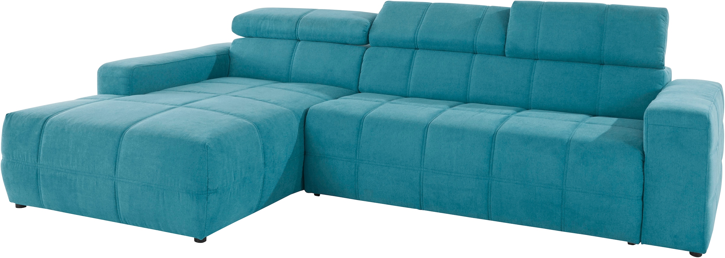 DOMO collection Ecksofa »Brandon große Ausführung B/T/H: 289/177/80 cm, auch in Leder und Cord«, mit Kopfteilverstellung, wahlweise Sitztiefenverstellung, L-Form