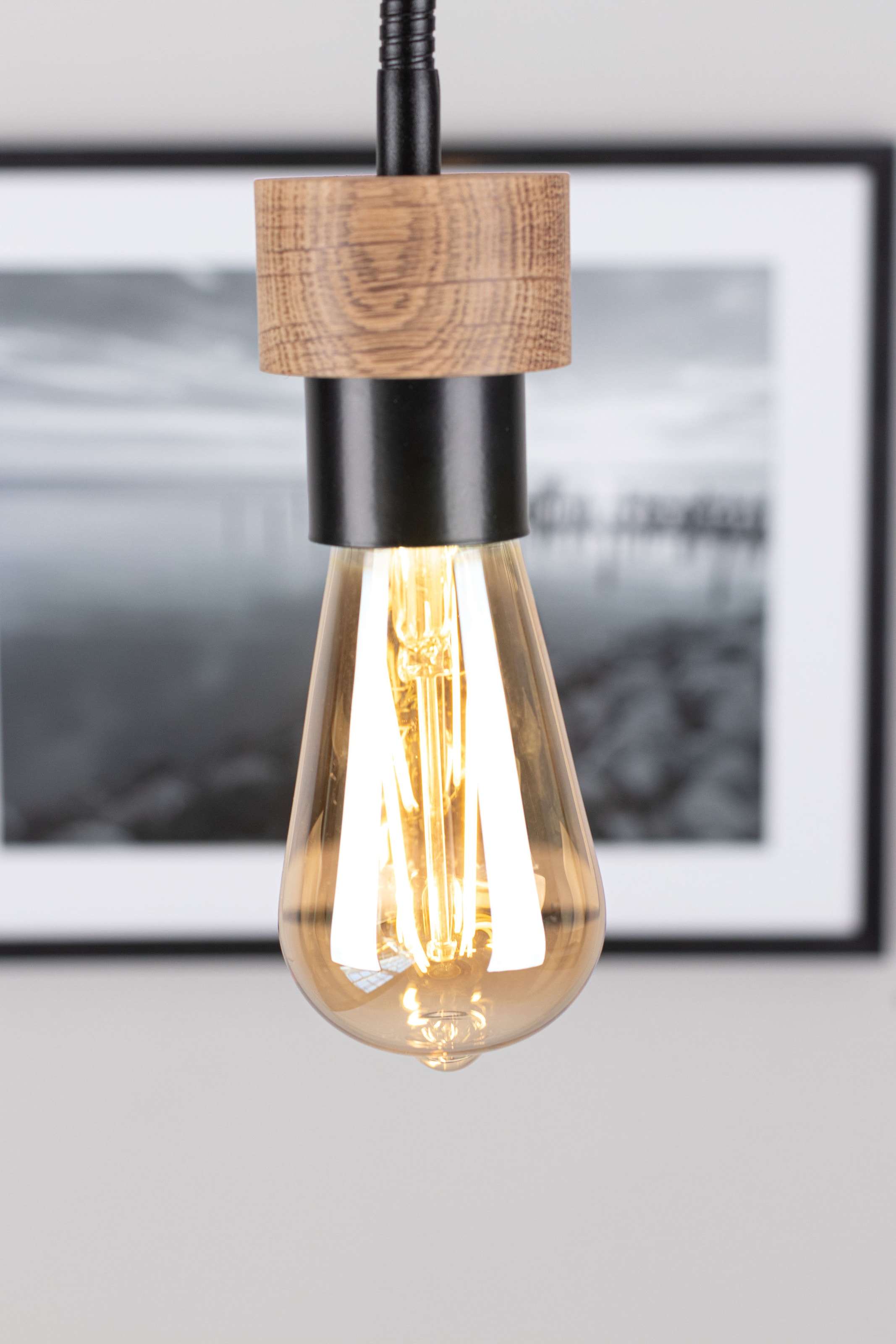BRITOP LIGHTING Deckenleuchte »ALLUMER FLEX«, 1 flammig, Leuchtmittel E27 | Leuchtmittel wechselbar-ohne Leuchtmittel, Basis aus Eichenholz mit FSC®-Zertifikat, flexibel verstellbar