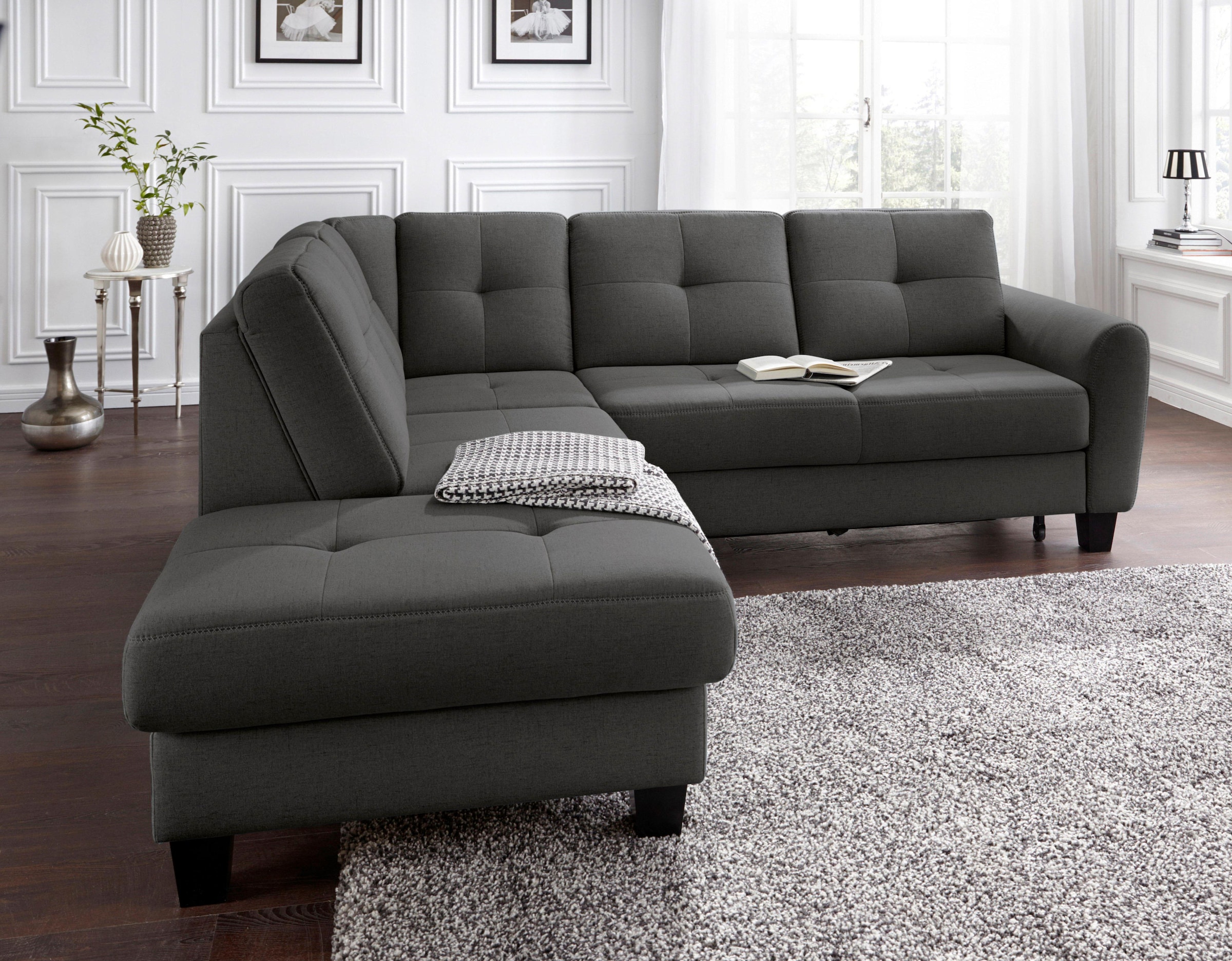 sit&more Ecksofa "Varese L-Form", mit Federkern, wahlweise mit Bettfunktion günstig online kaufen