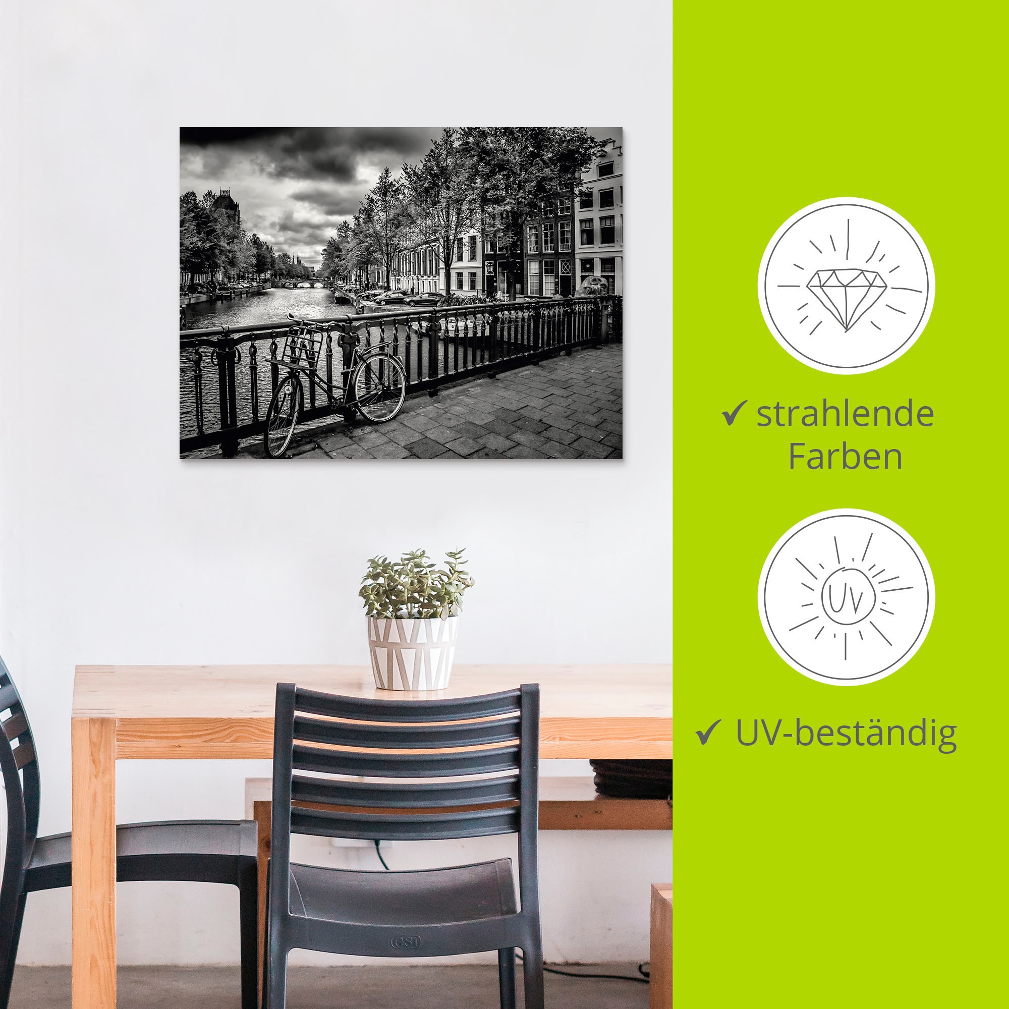Artland Alu-Dibond-Druck »Amsterdam Keizergracht I«, Niederlande, (1 St.), für Innen- und Außenbereich geeignet, Outdoorbild