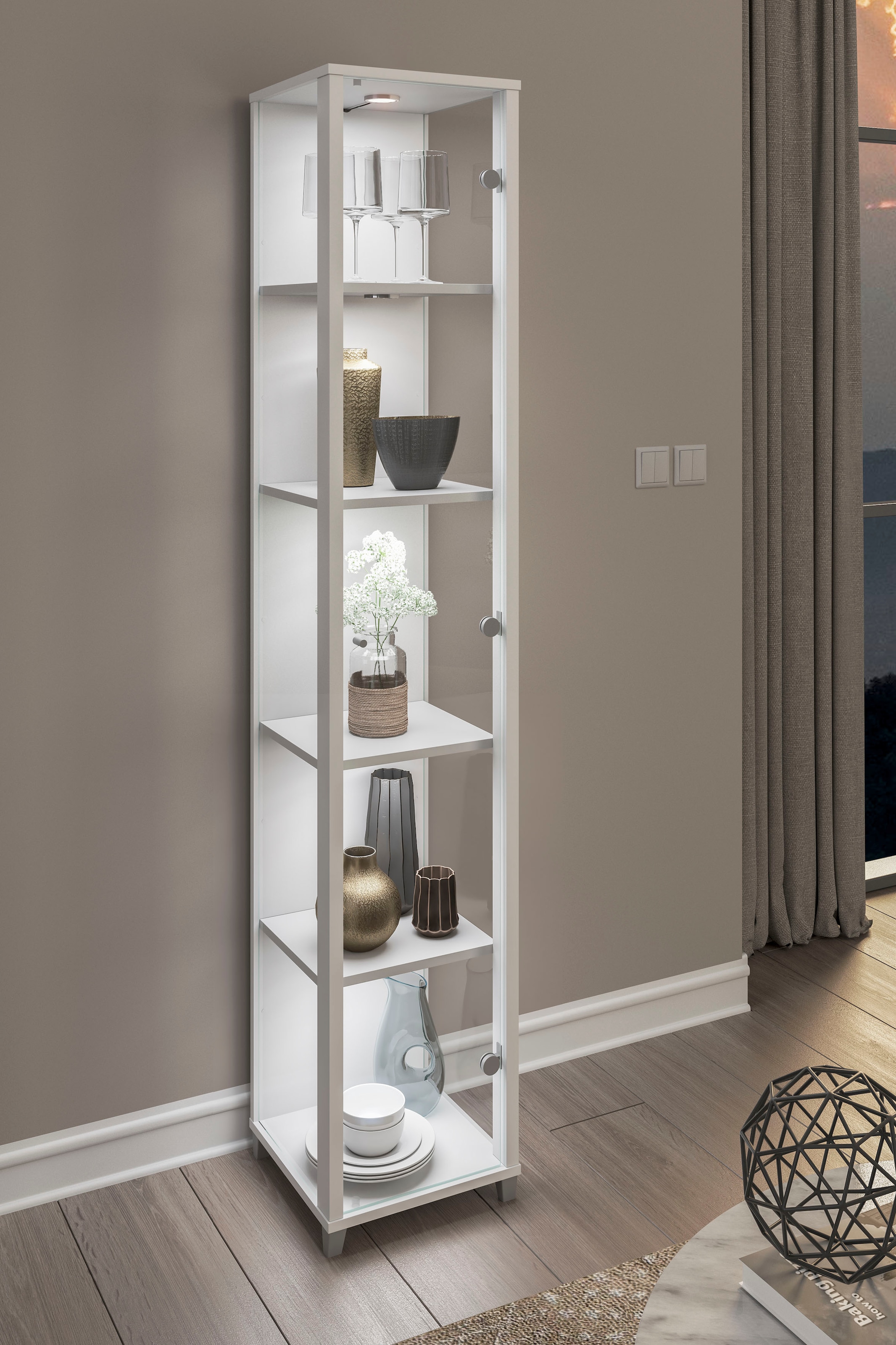 fif möbel Vitrine »OPTIMA«, Standvitrine, Vitrinenschrank, Glasvitrine, Sammlervitrine