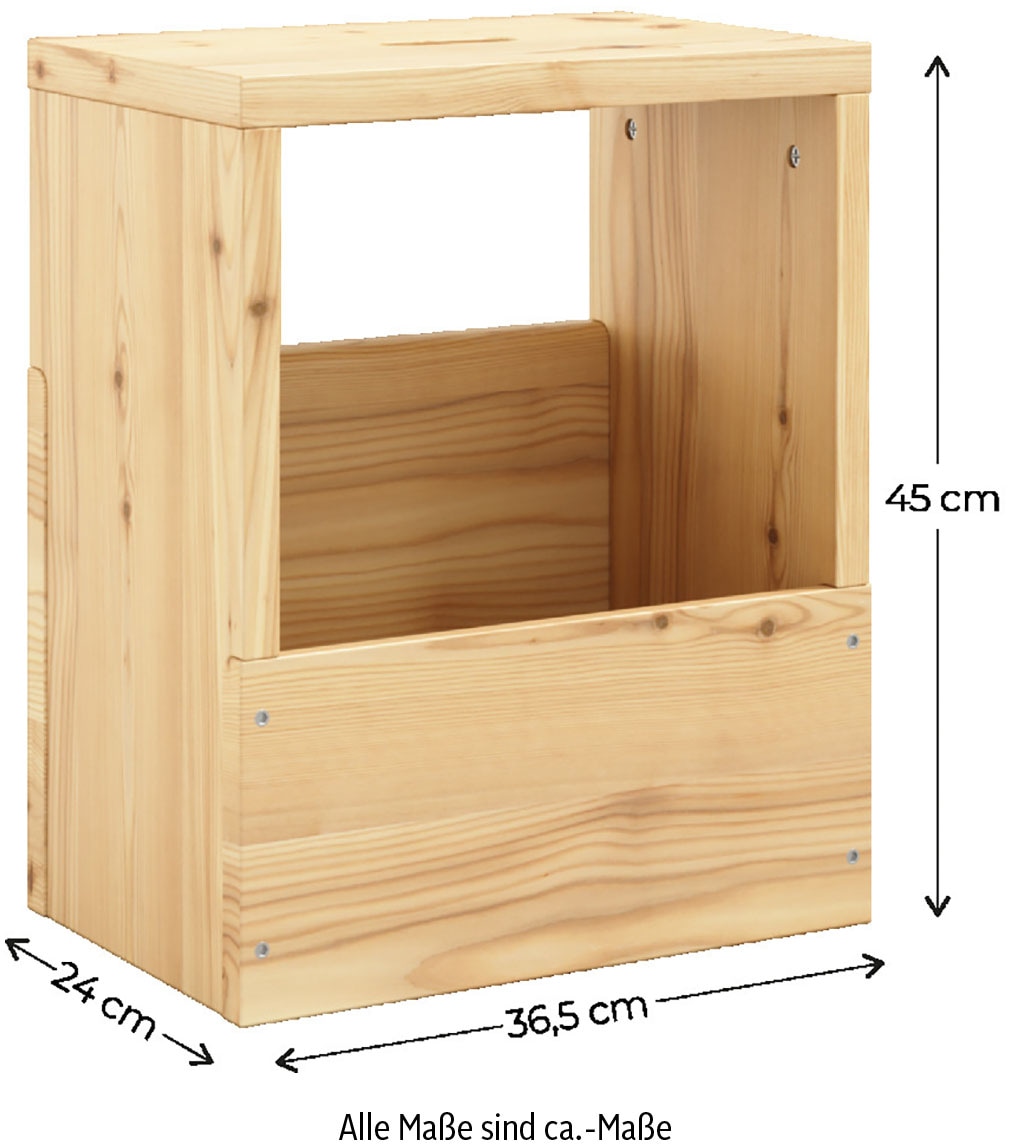 Karup Design Beistelltisch »GRAB-IT Stuhl, Hocker, Ablage, Aufbewahrung, Wandregal, Abstelltisch«, Beistelltisch mit Stauraum, Mehrzweck, zum Mitnehmen, Kiefer massiv
