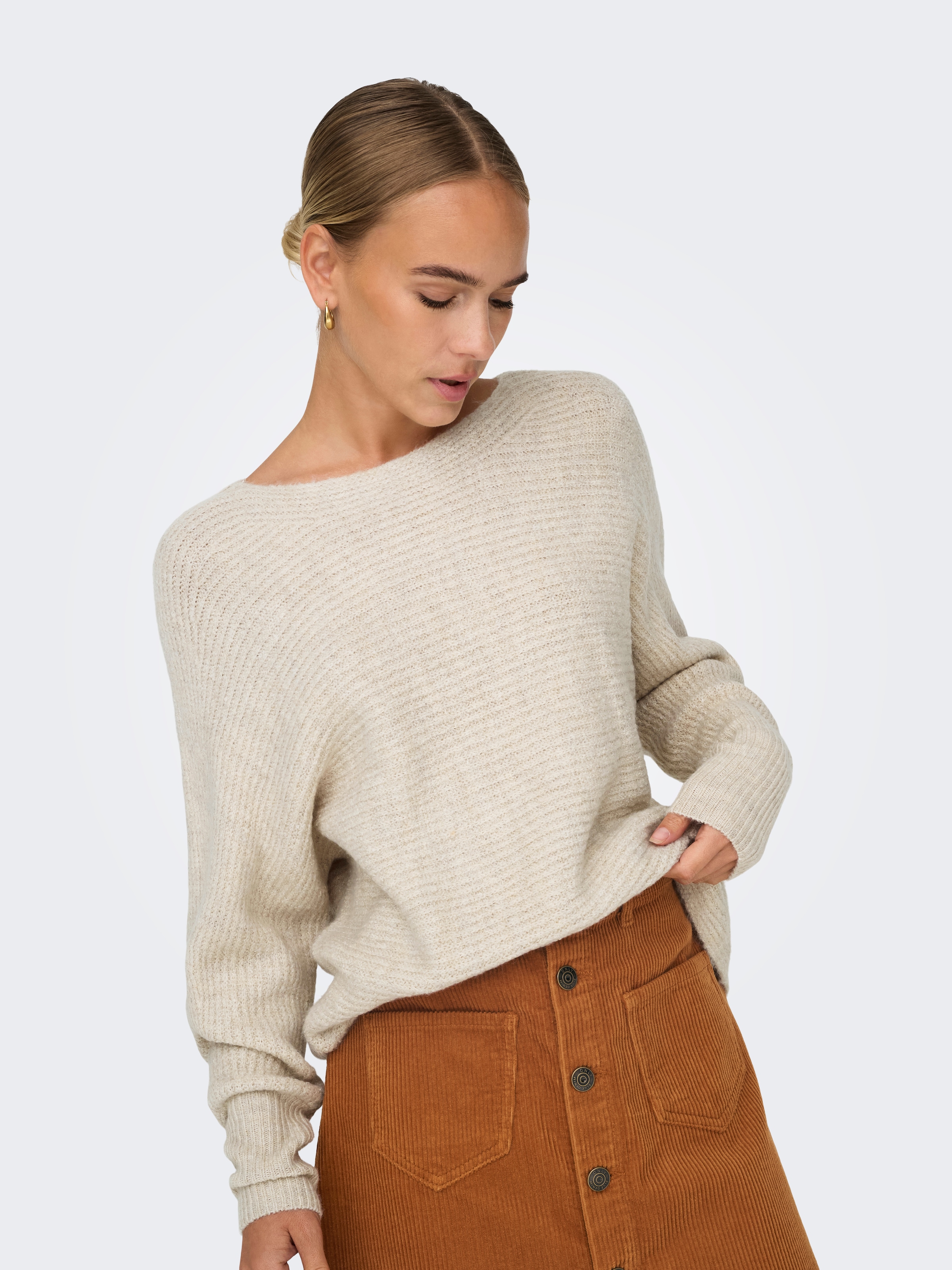 ONLY Strickpullover »ONLDANIELLA L/S PULLOVER KNT NOOS« Materialmix, regular fit