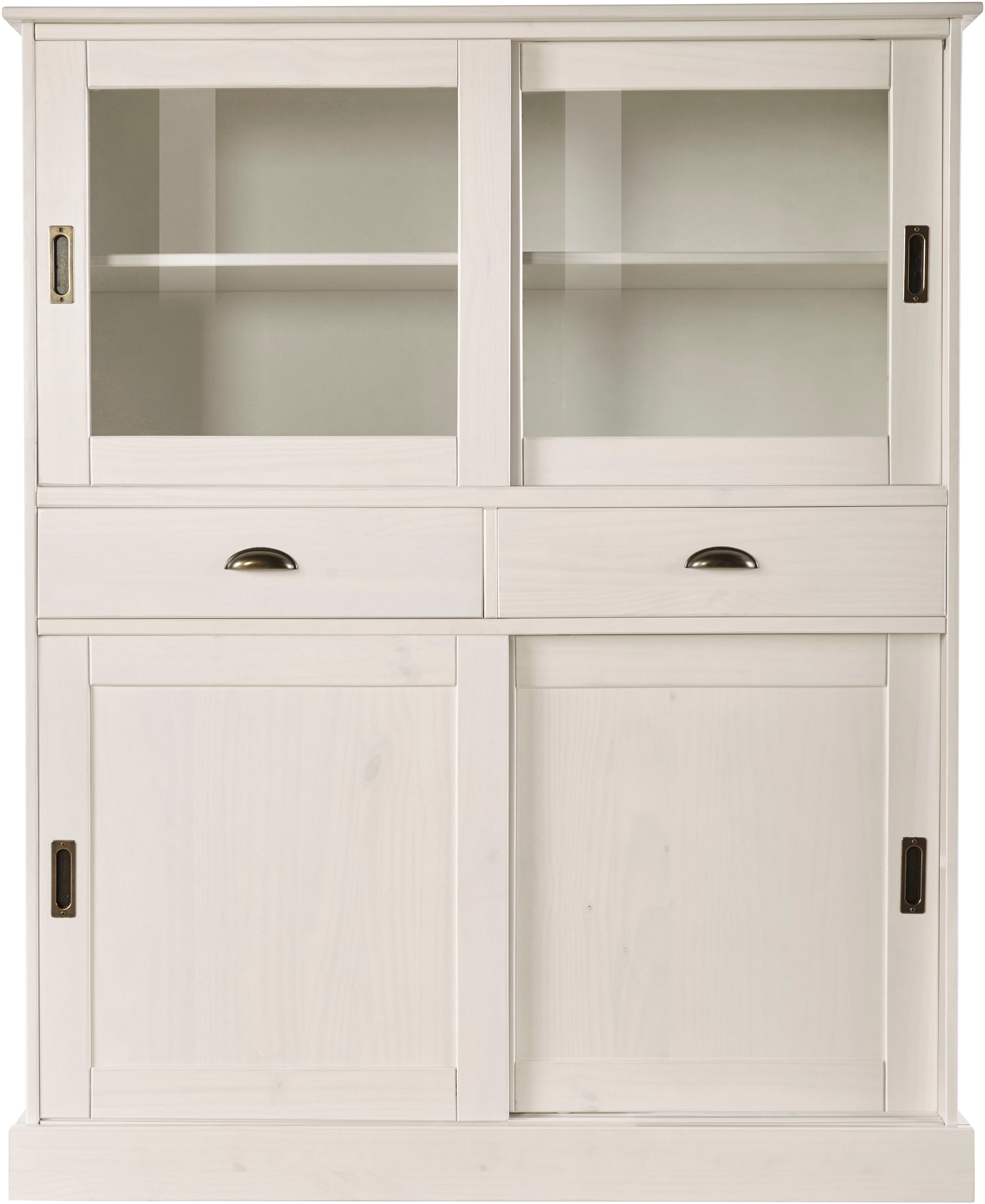 Home affaire Highboard »Schröder«, Vitrine aus massivem Kiefernholz, Breite 114 cm