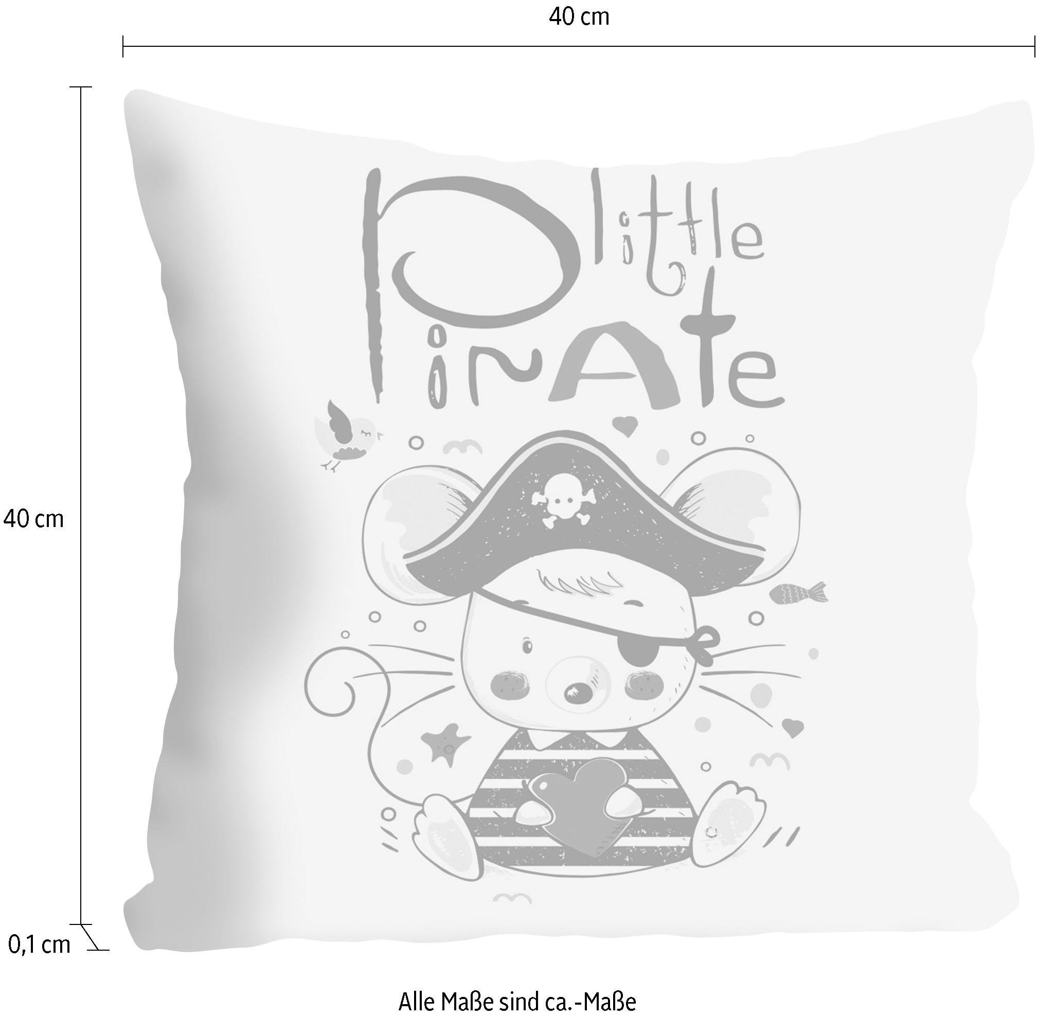 queence Dekokissen »»Little Pirate««, Kissenhülle ohne Füllung, 1 Stück