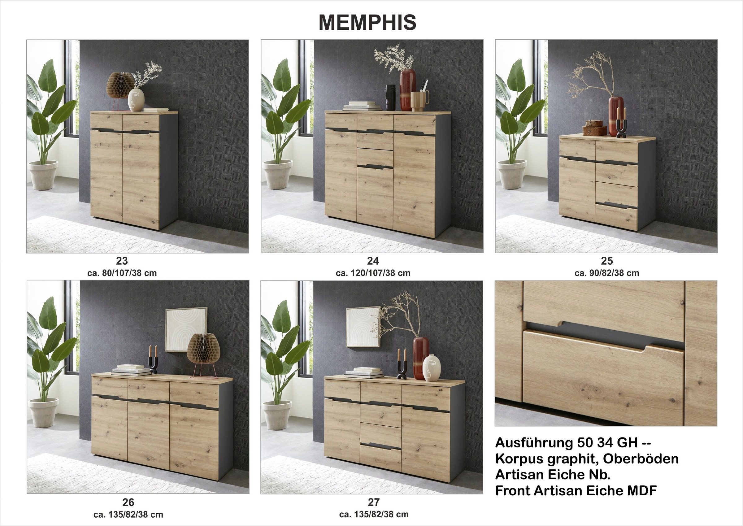 Innostyle Kommode »Memphis«, Breite 120 cm