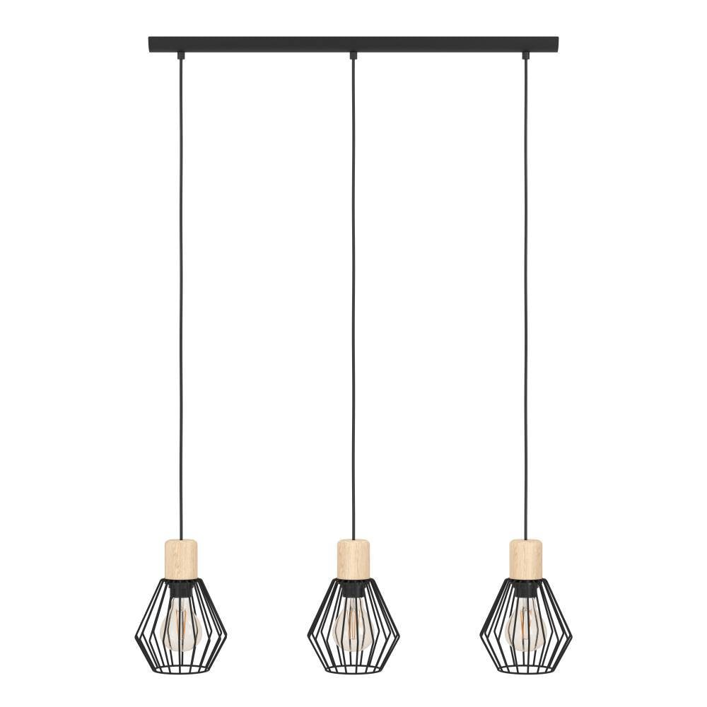 EGLO Hängeleuchte »PALMORLA« E27 1 Stk. Hängelampe Vintage, Stahl und Holz, FSC zertifiziert, E27