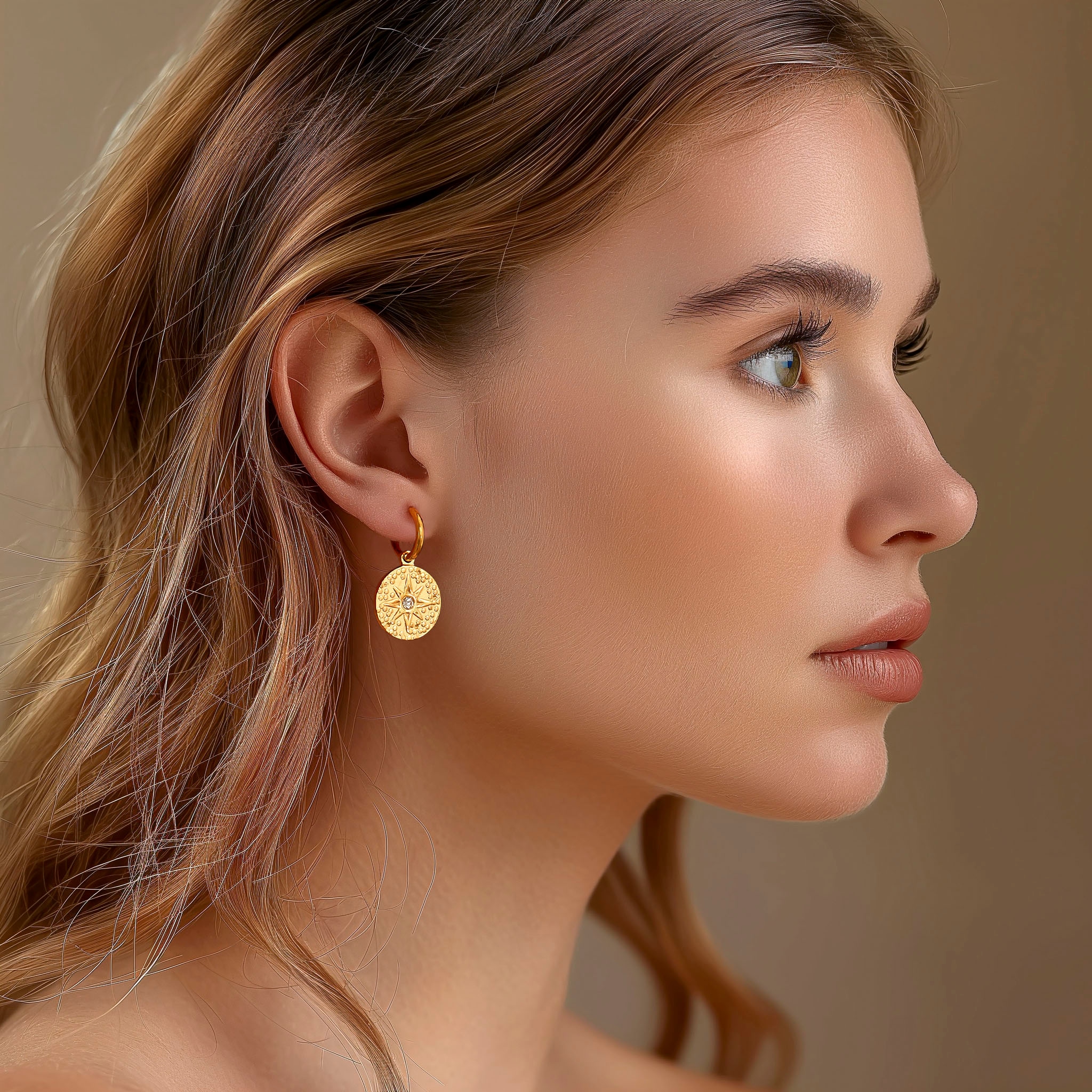 Firetti Paar Creolen »Schmuck Geschenk Edelstahl Ohrschmuck Ohrringe Münze«, mit Zirkonia (synth.) - Einhänger abnehmbar