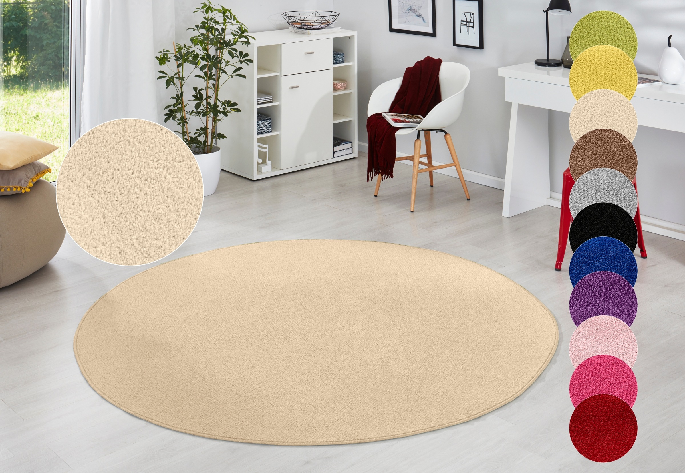 HANSE Home Teppich »Fancy«, rund, 7 mm Höhe, Kurzflor, Weich, Einfarbig, Wo günstig online kaufen