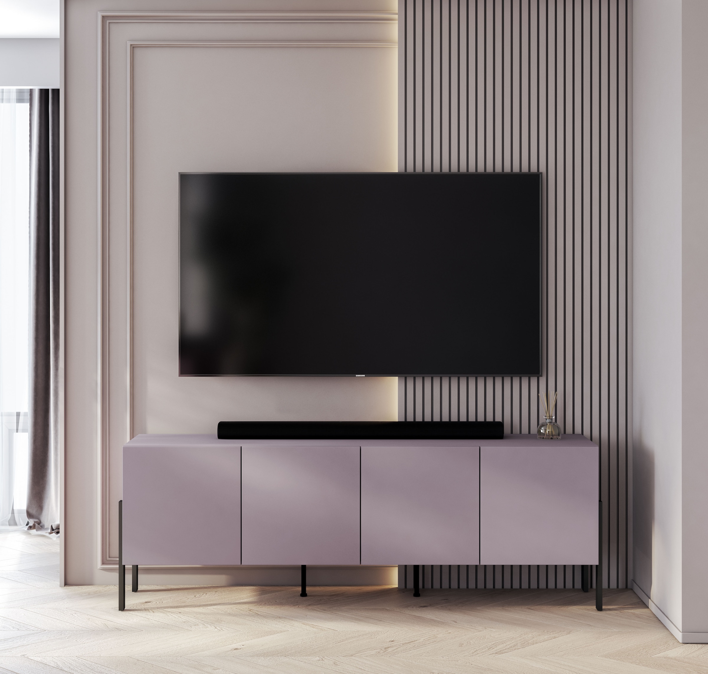 INOSIGN Kommode »Jukon,Breite 200 cm, moderne grifflose Kommode,4 Türen«, Sideboard, Anrichte viel Stauraum, push-to-open-Funktion