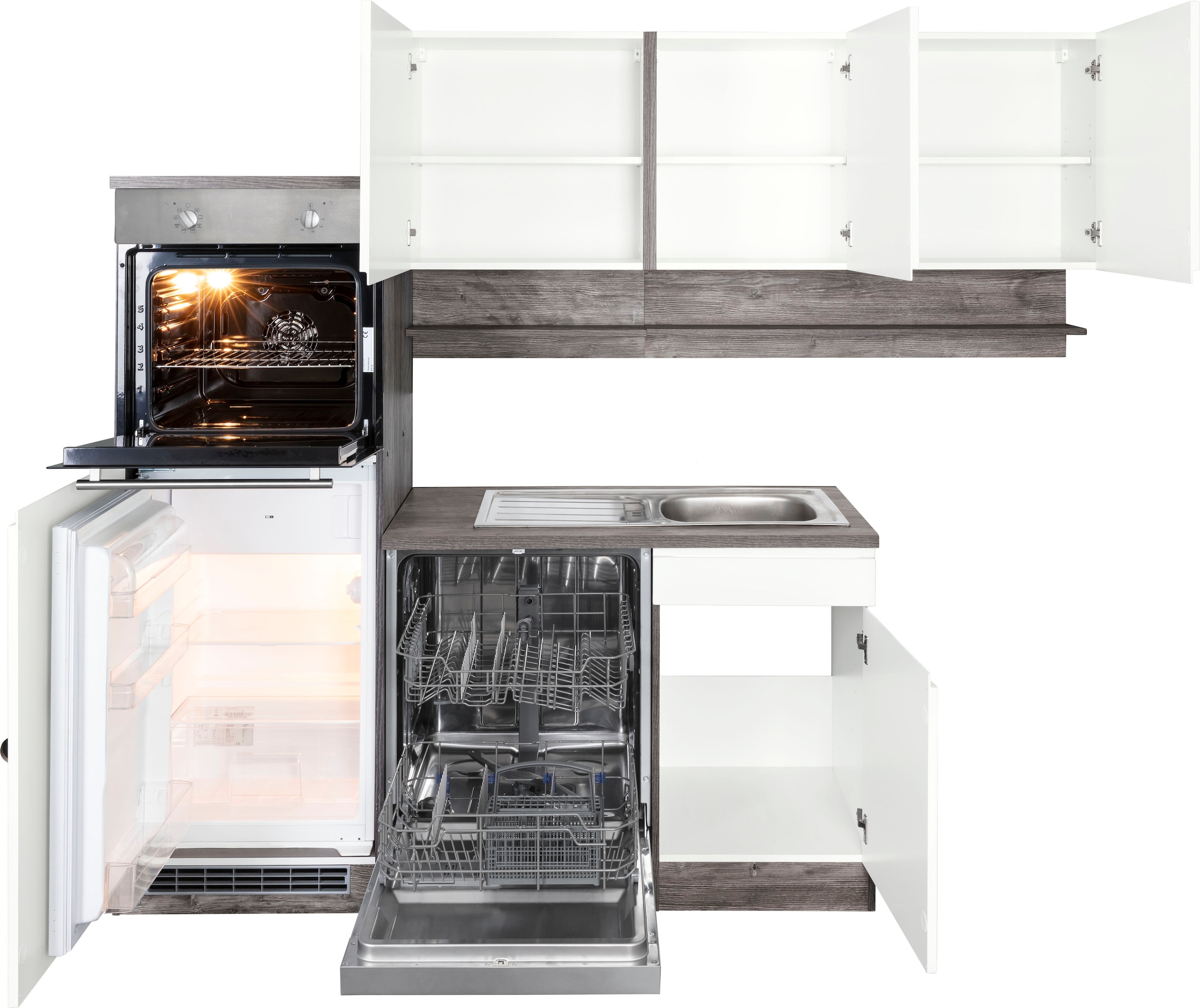 KOCHSTATION Winkelküche »KS-Virginia«, Stellbreite 230/190 cm, mit E-Geräten