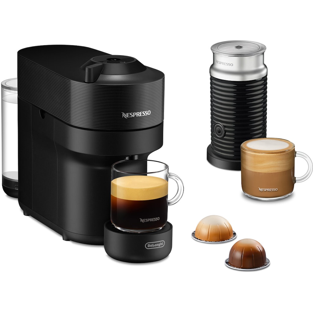 Nespresso Kapselmaschine »Vertuo Pop ENV90.BAE von DeLonghi«, inkl. Aeroccino Milchaufschäumer, Willkommenspaket mit 12 Kapseln