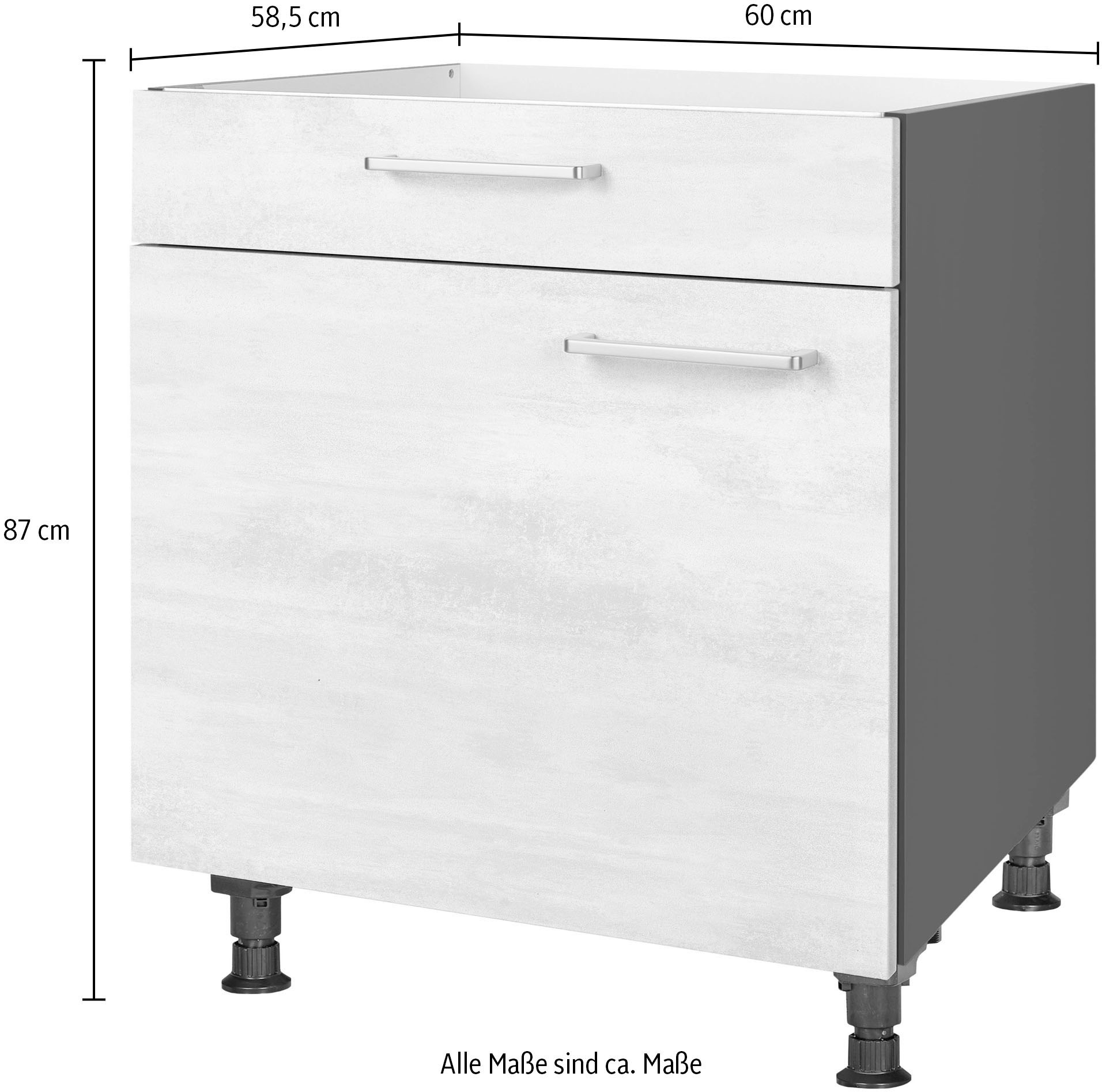 nobilia® Kochfeldumbauschrank »"Riva", mit Schukasten und Tür, Ausrichtung wählbar«, vormontiert, Breite 60 cm