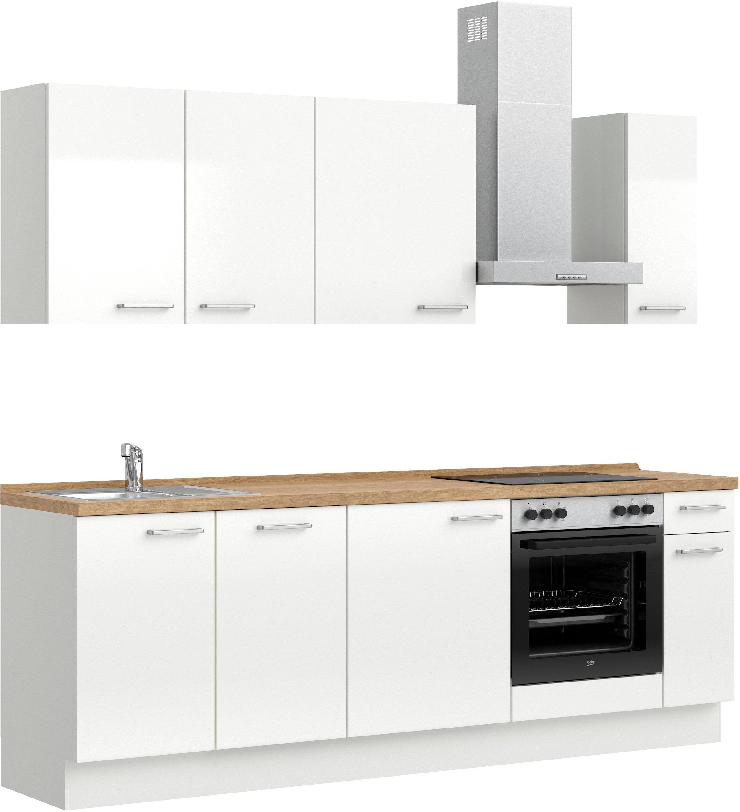 nobilia® Küchenzeile »"Flash I"«, vormontiert, Ausrichtung wählbar, Breite 240 cm, wahlw. mit E-Geräten