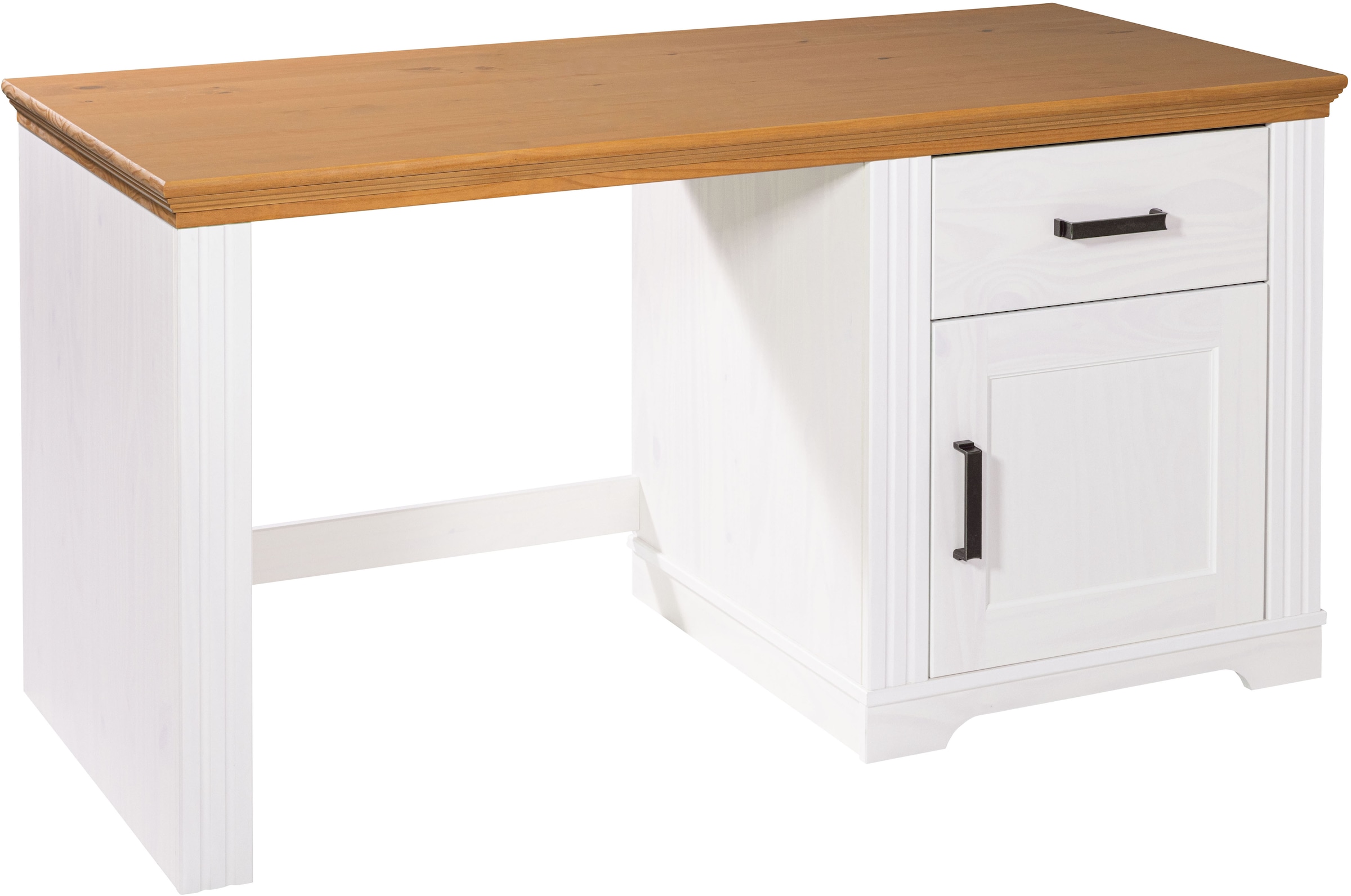 Inter Link Computertisch »Schreibtisch Maluno« 1 Stk. tlg. Kiefer Massiv, Soft-Close, Stauraum, BxTxH: ca. 143 x 65 x 76 cm