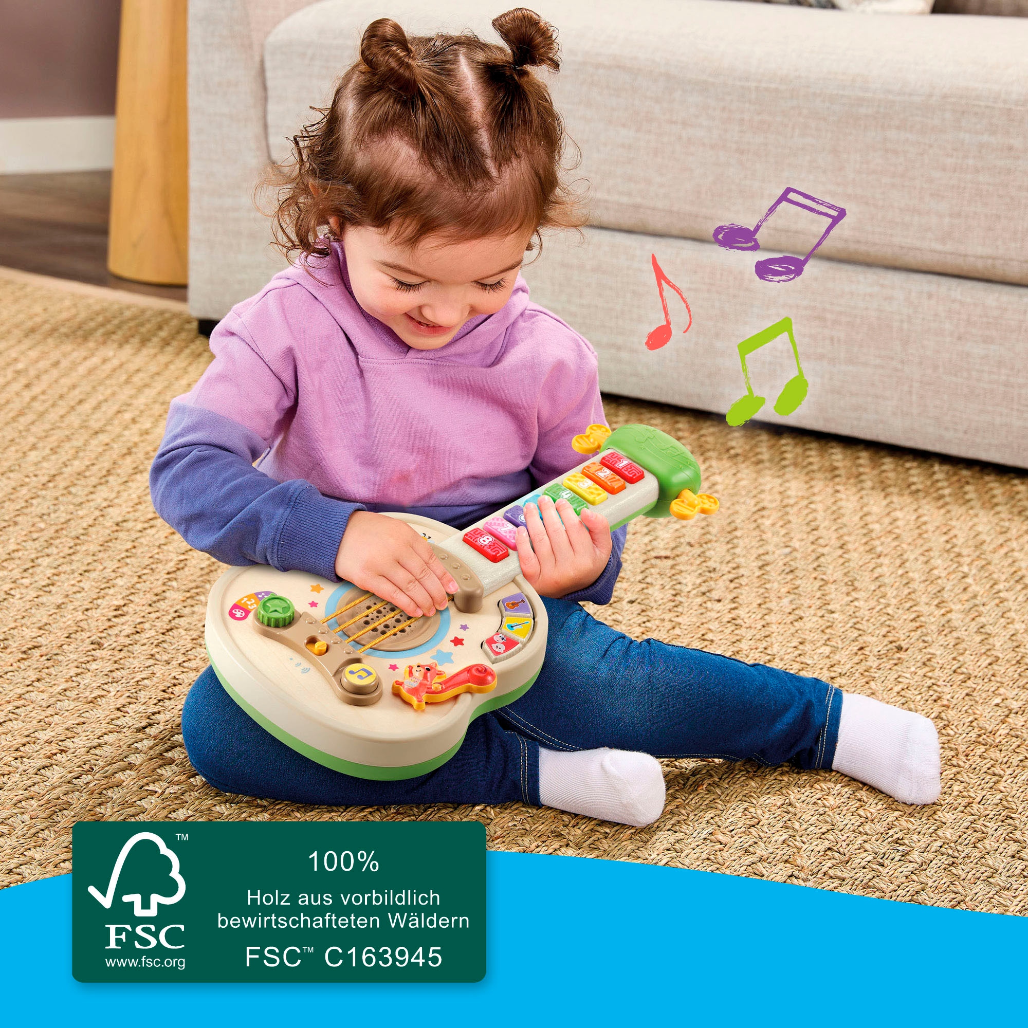 Vtech® Spiel-Gitarre »Interaktive Holz-Gitarre« mit Licht und Sound