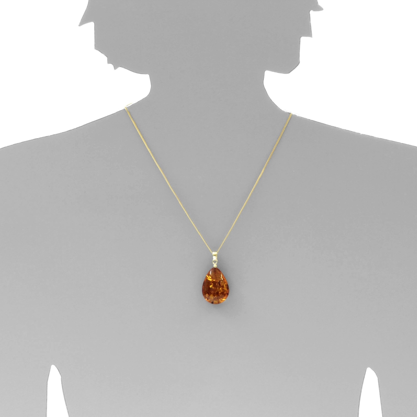 OSTSEE-SCHMUCK Kettenanhänger »Ostsee-Schmuck Anhänger Tropfen ca. 34 mm lang - Gold 585/000«, (1 tlg.)