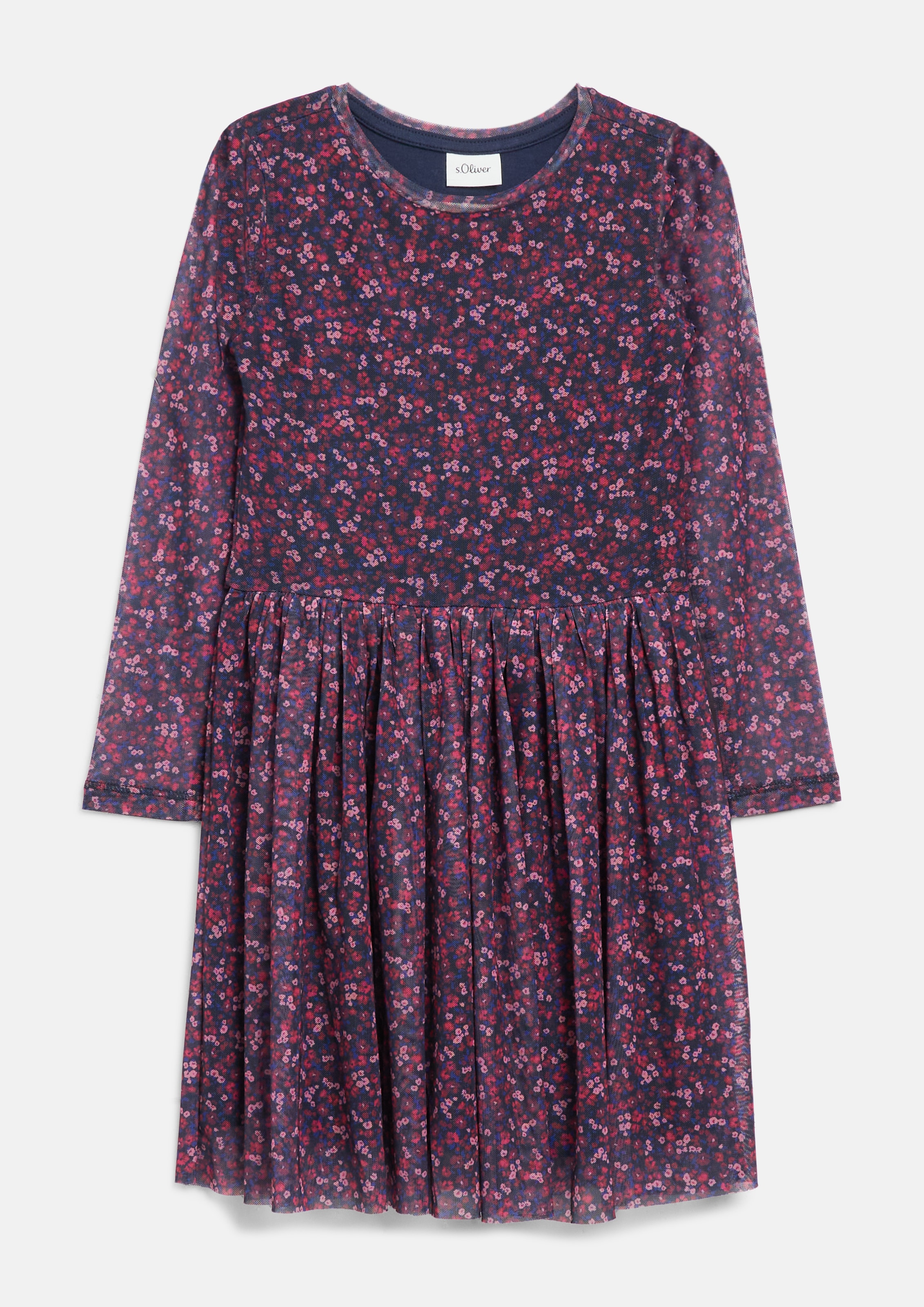 s.Oliver Junior Meshkleid Ohne Taschen Kurzes Sommerkleid mit floralem Muster / für Girls