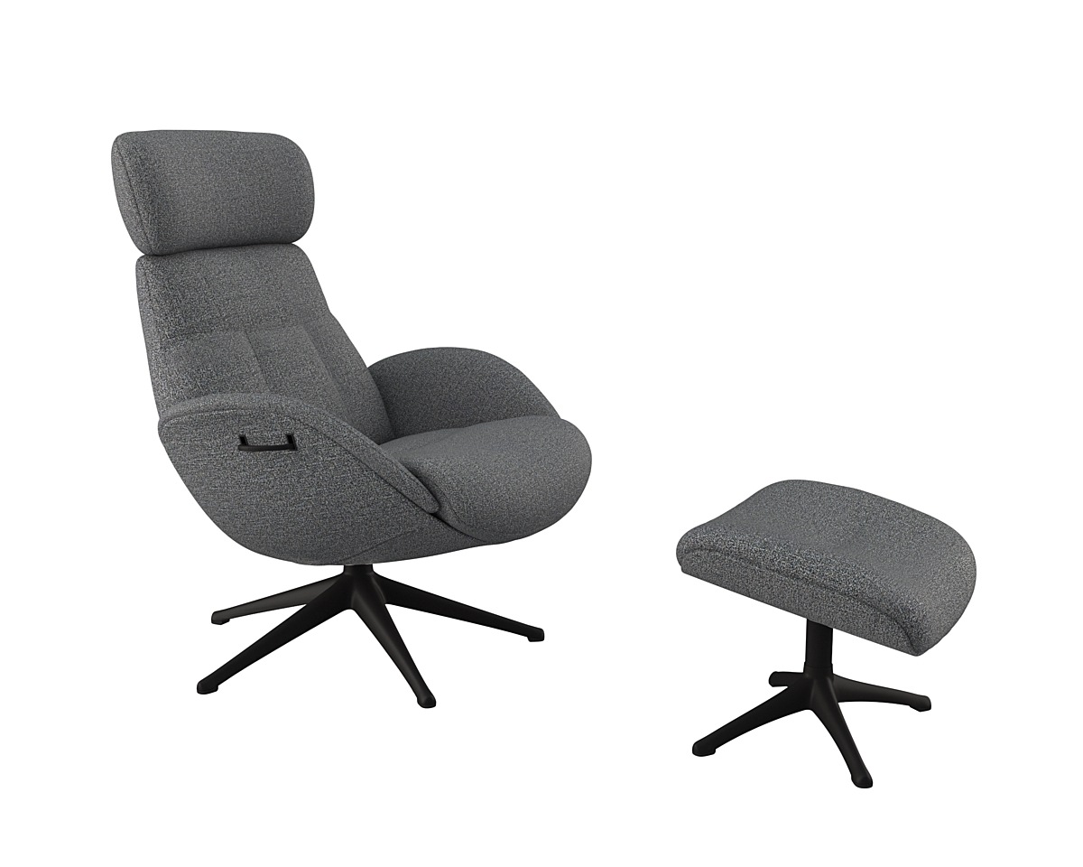 FLEXLUX Relaxsessel »Relaxchairs Elegant«, Premium Komfort, Rücken- & Kopfteilverstellung, drehbar, Fuß schwarz