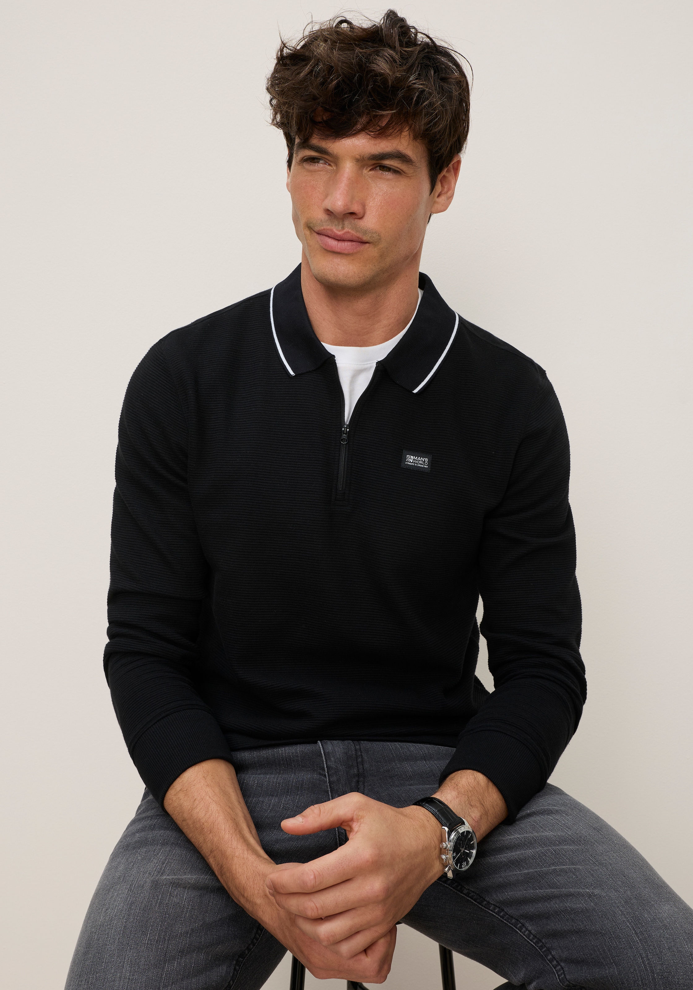 Man's World Sweatshirt »mit Polokragen«, Bequem wie ein Sweatshirt. Smart wie ein Polo.
