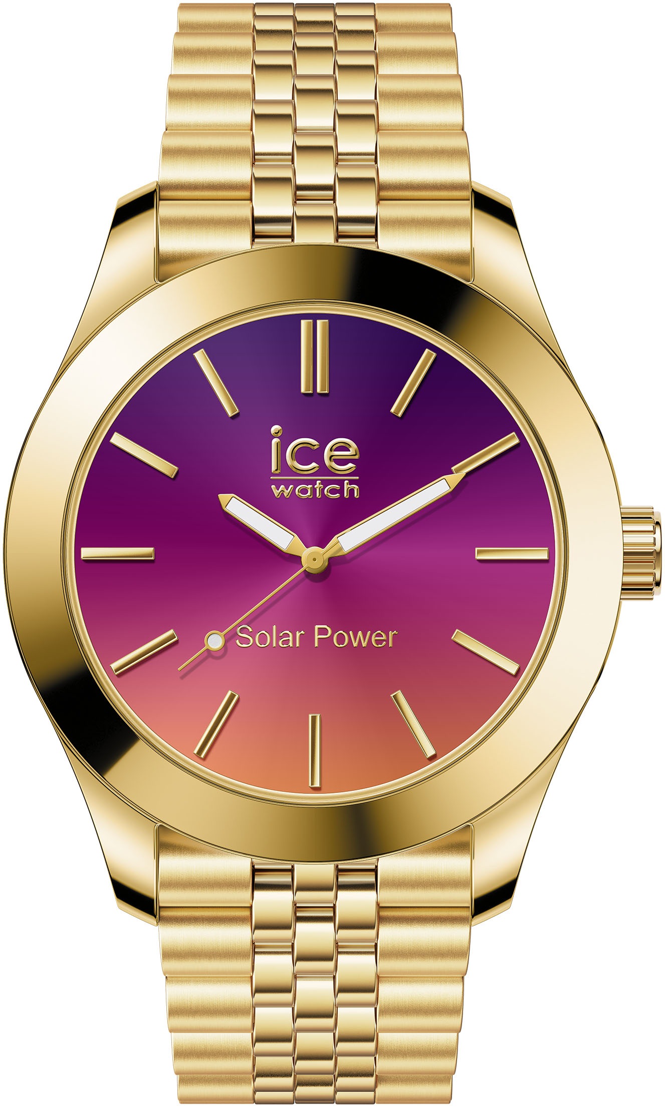 Ice-watch Solaruhr »Ice Steel - Small - Solar 3H« Armbanduhr, Damenuhr, Edelstahlarmband, Bis 10 Bar Wasserdicht