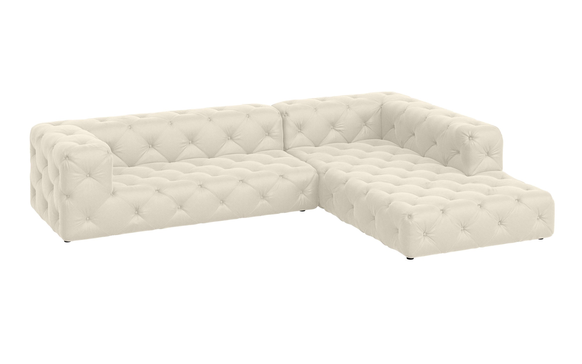 Places of Style Ecksofa »FOLLINA«, L-Form, mit klassischer Chesterfield-Knopfheftung