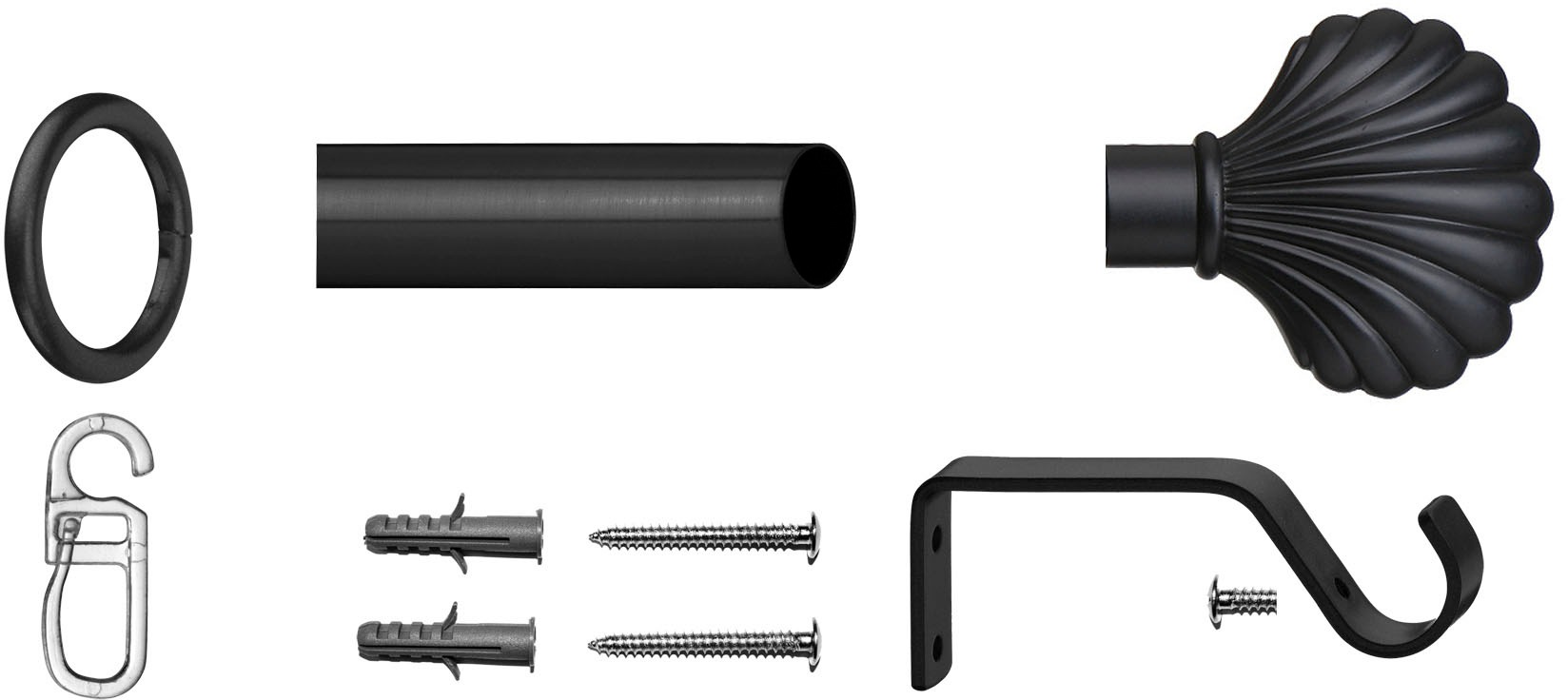 indeko Gardinenstange »Volterra« Ø 16 mm 1 läufig-läufig Fixmaß Komplett-Se günstig online kaufen