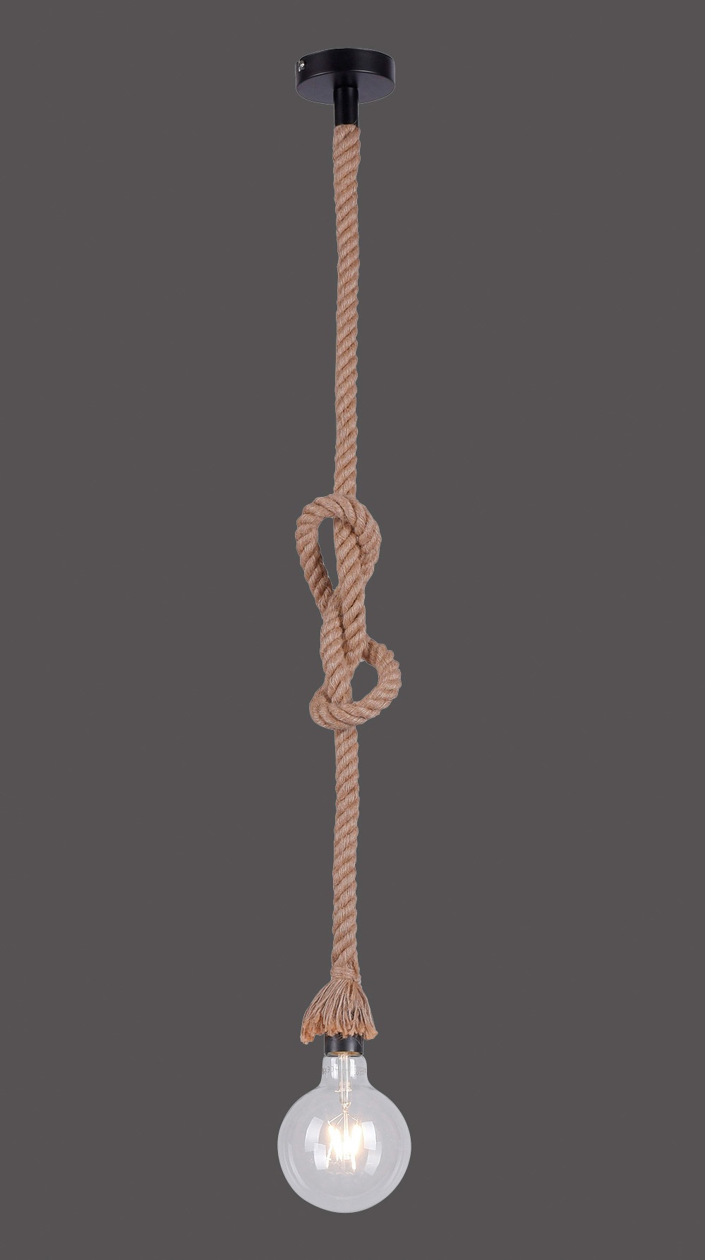 JUST LIGHT Pendelleuchte »ROPE«, 1 flammig, Leuchtmittel E27 | ohne Leuchtmittel, Hängeleuchte, Hängelampe
