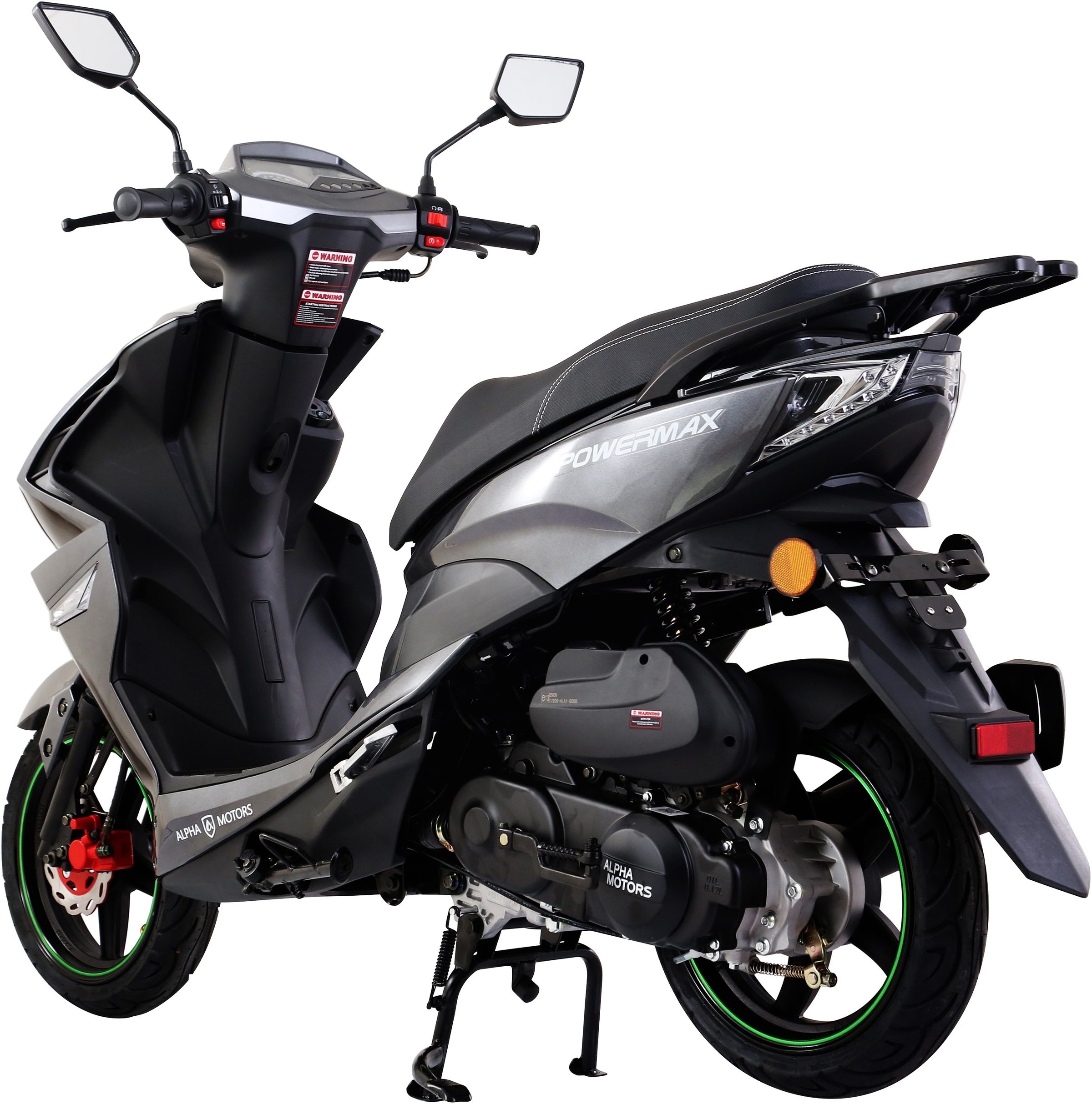 Alpha Motors Motorroller »Powermax 50 ccm 25 kmh EURO 5 dunkelgrau (mit/ohne Topcase)«, 50 cm³, 25 km/h, Euro 5, 2,6 PS