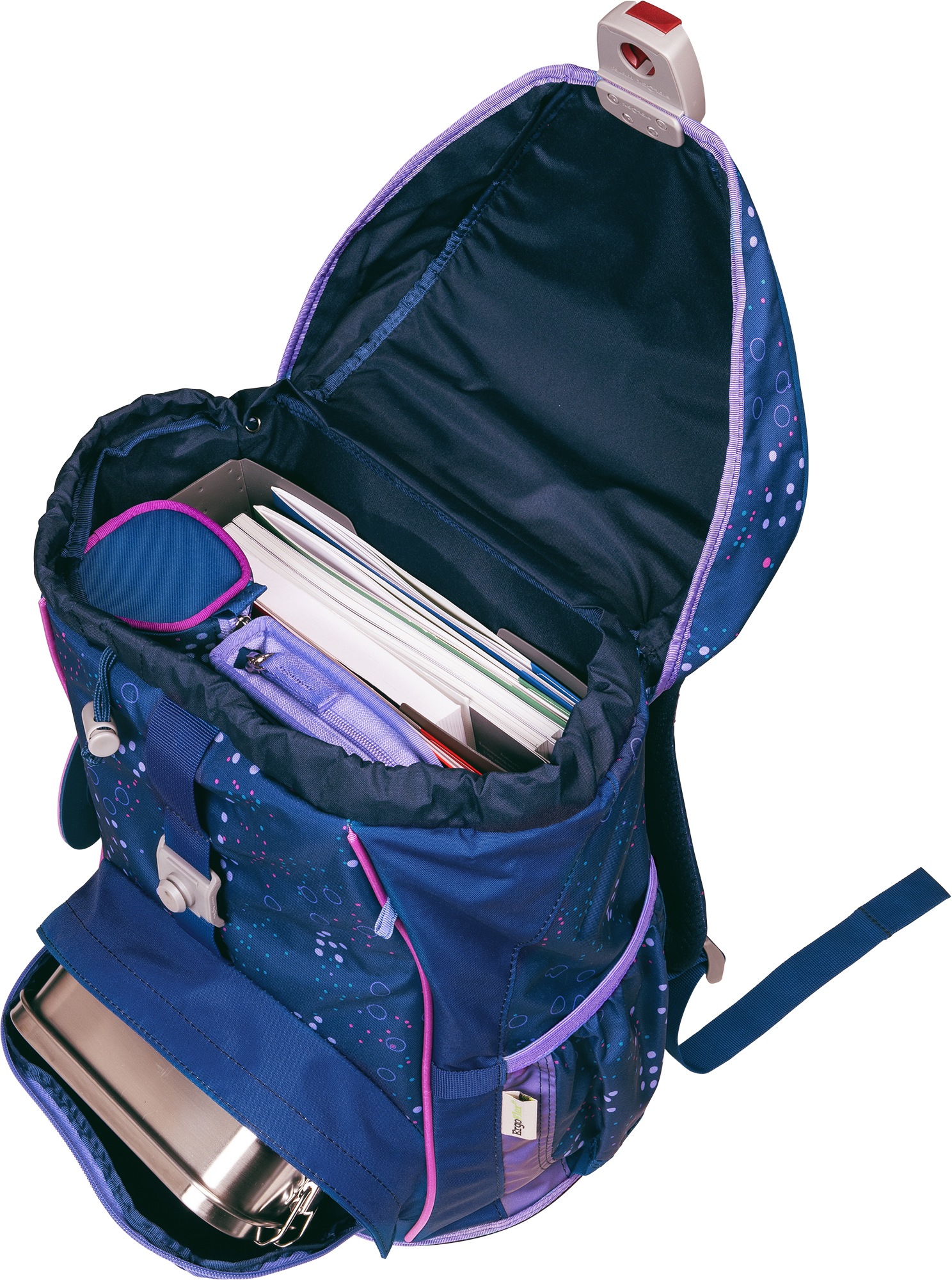 DerDieDas® Schulrucksack »ErgoFlex, Deep Ocean«, Reflektoren
