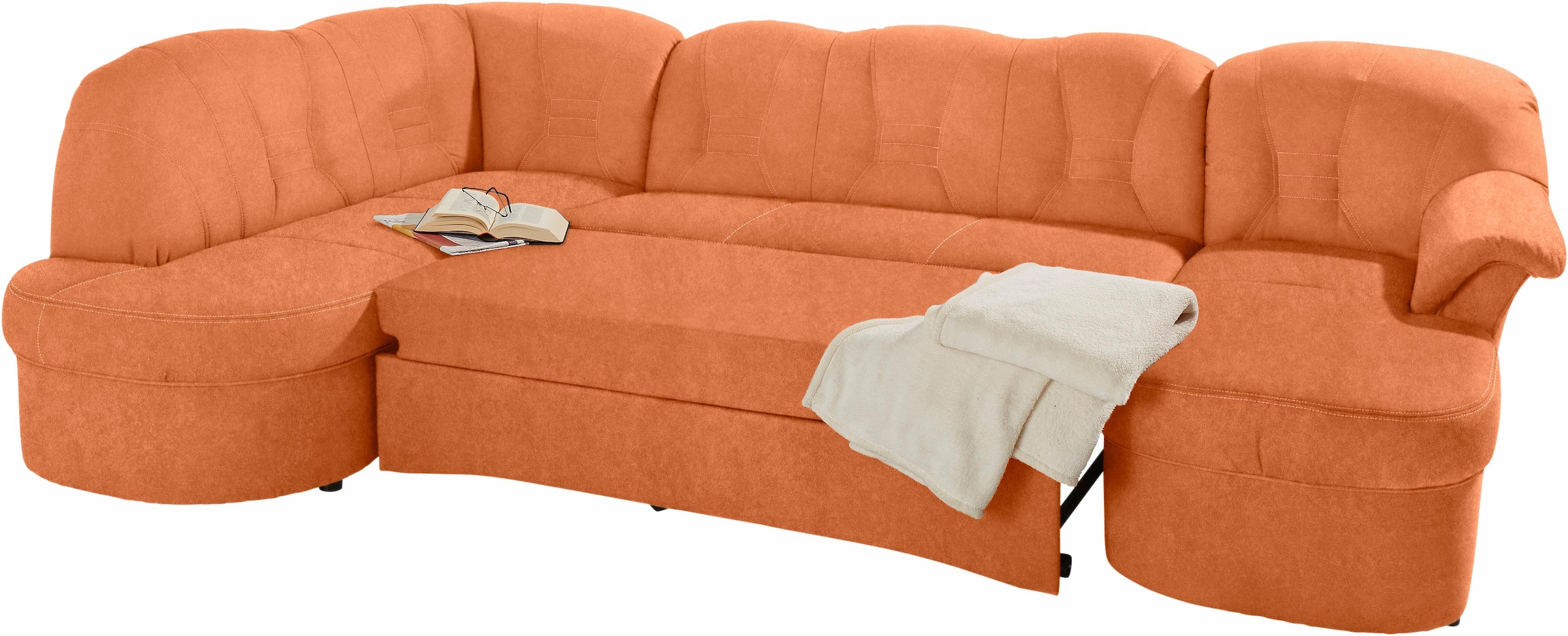 DOMO collection Wohnlandschaft »Elva U-Form«, wahlweise mit Bettfunktion und Federkern
