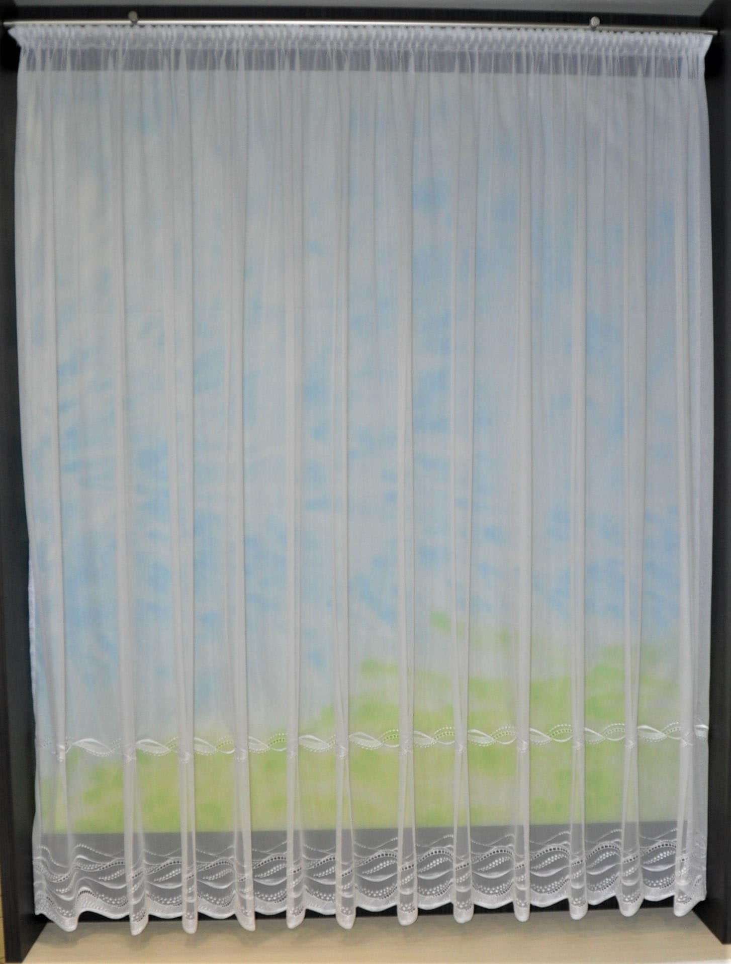 Gardine STICKEREIEN PLAUEN "Düne" Gr. 1, weiß, B:250cm H:140cm